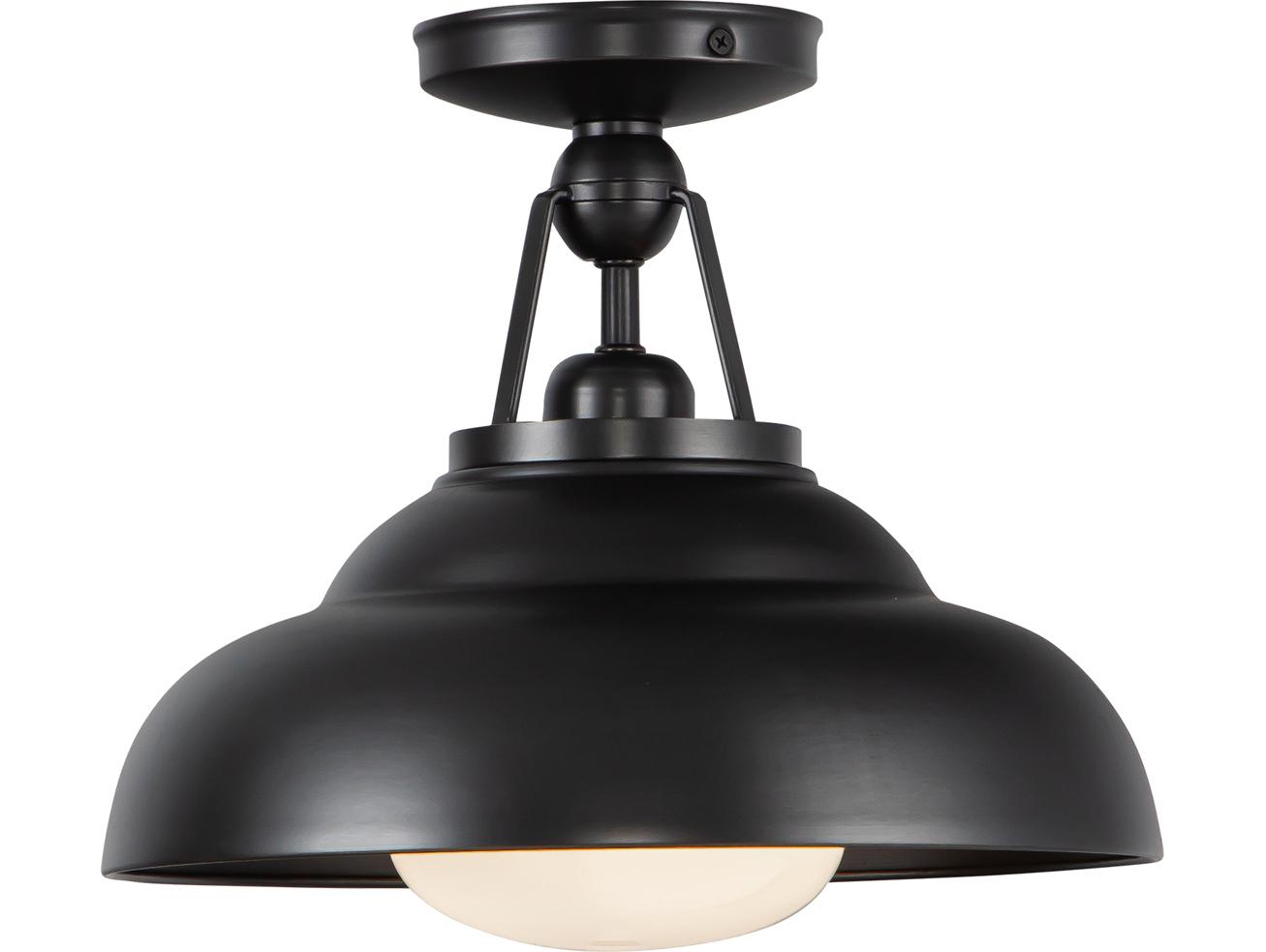 Alora Lighting Palmetto 1-Light Urban Bronze Black Dome Semi Flush Mount