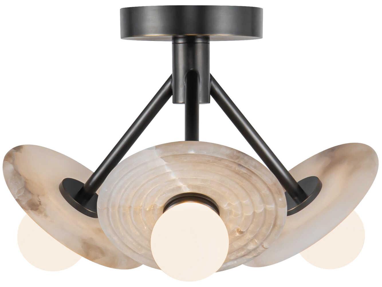 Alora Lighting Dahlia Urban Bronze Black Semi Flush Mount