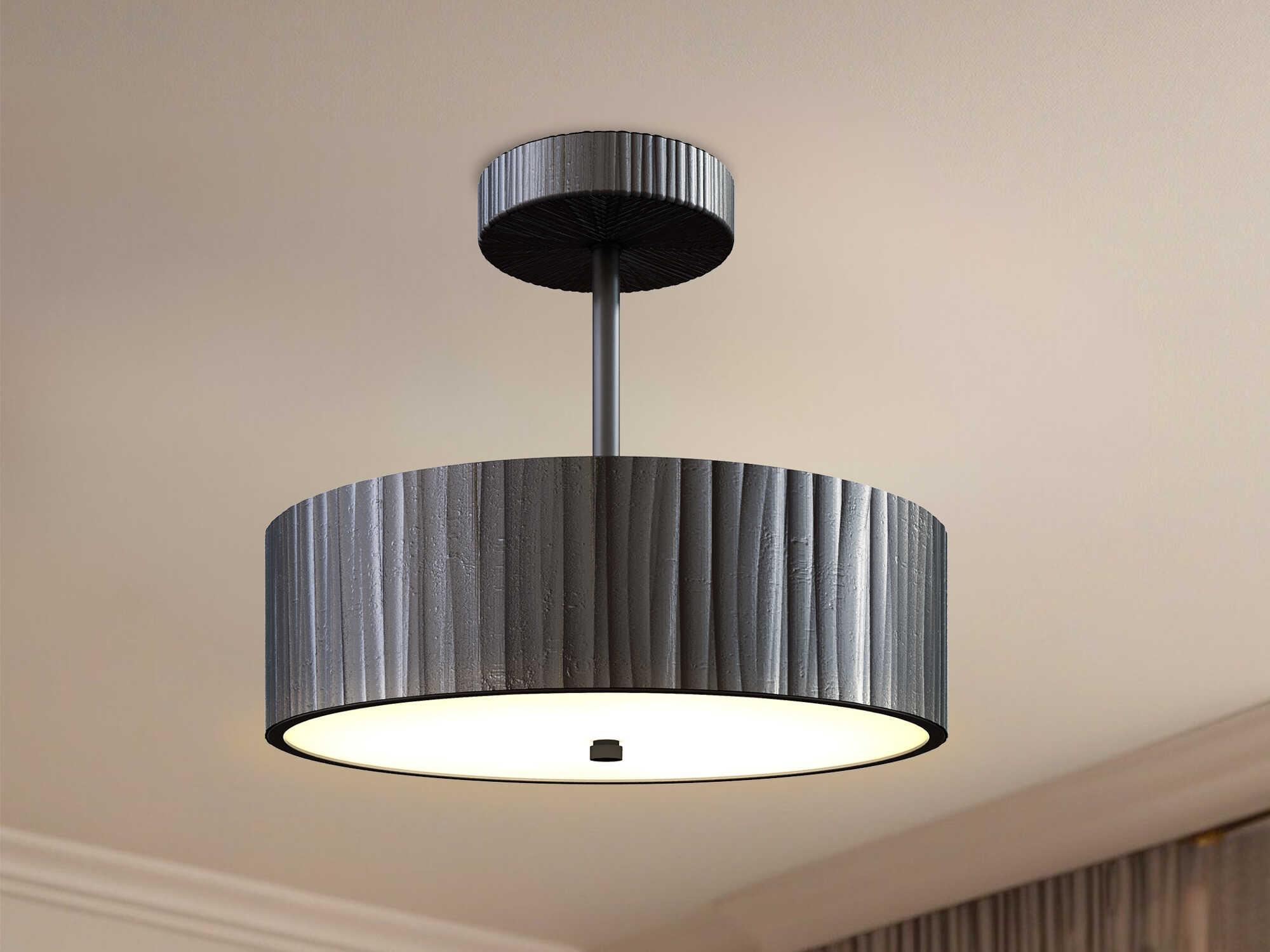 Alora Lighting Kensington Urban Bronze Round Semi Flush Mount