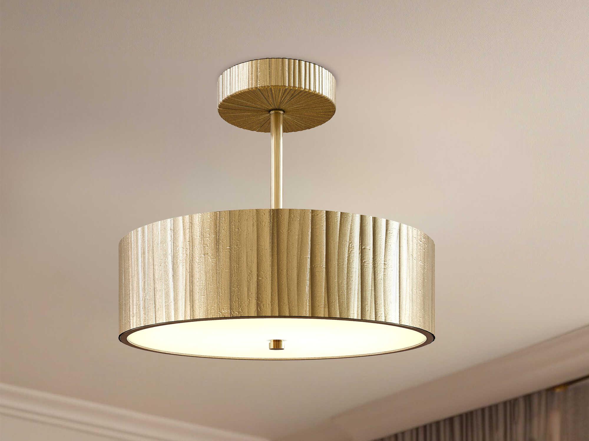 Alora Lighting Kensington Vintage Brass Round Semi Flush Mount