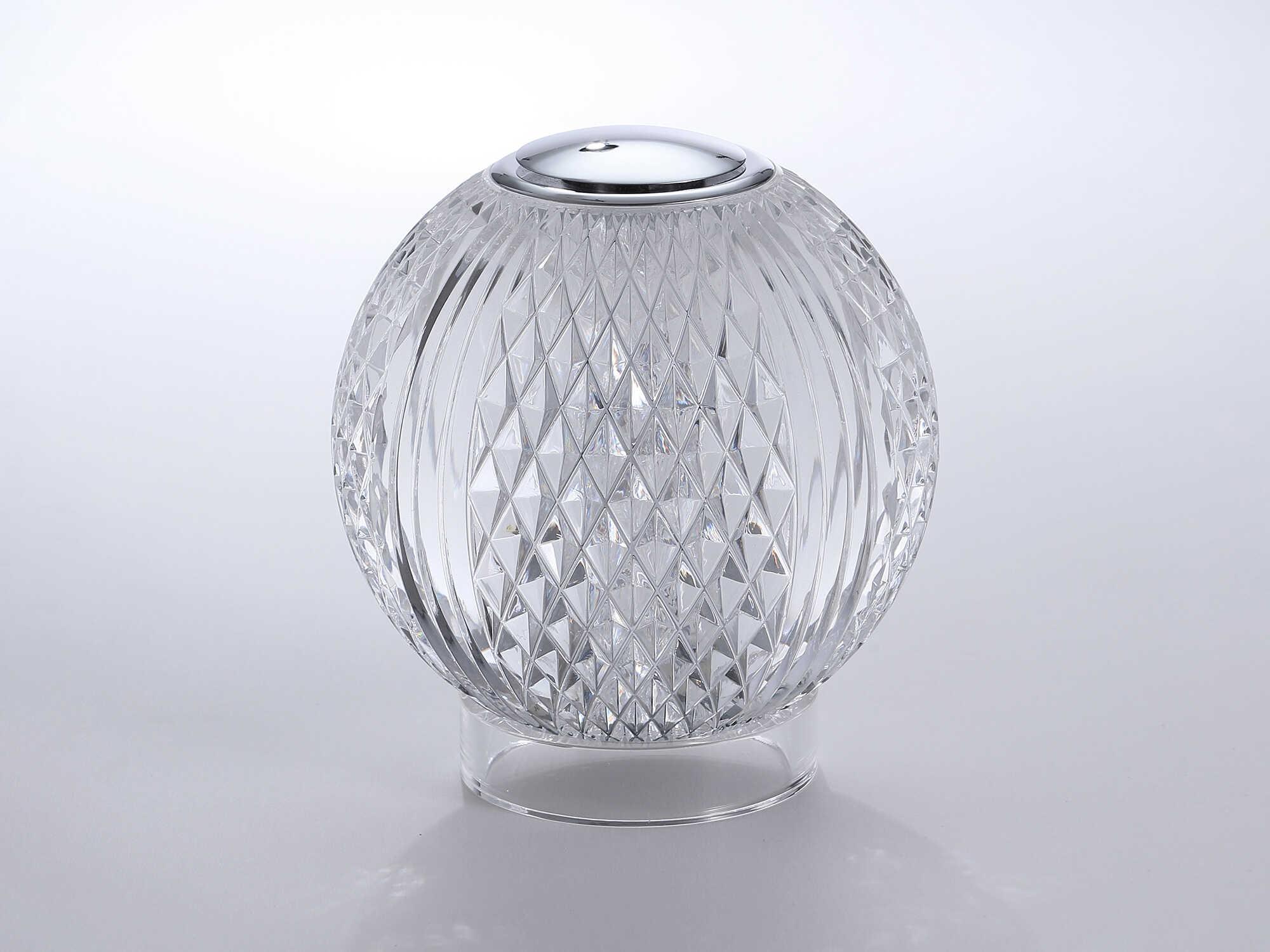 Alora Lighting Marni Polished Nickel Clear Carved Acrylic Table Lamp