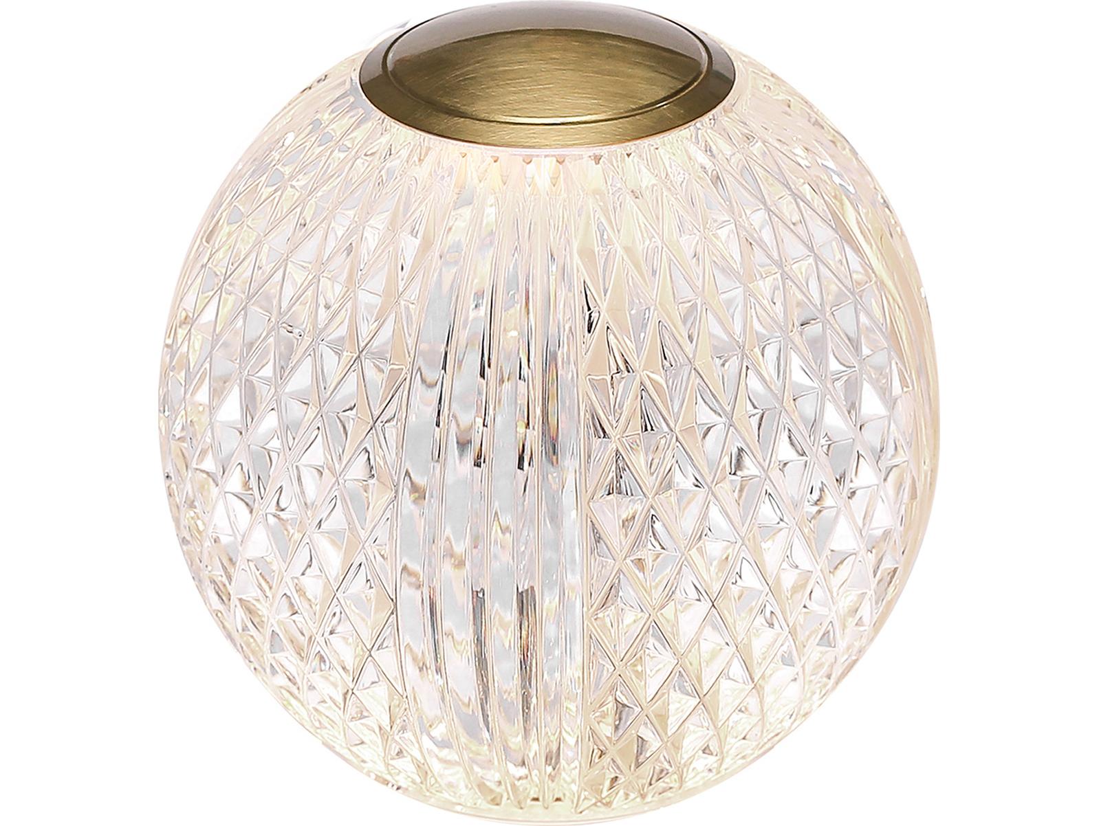Alora Lighting Marni Natural Brass Clear Carved Acrylic Table Lamp