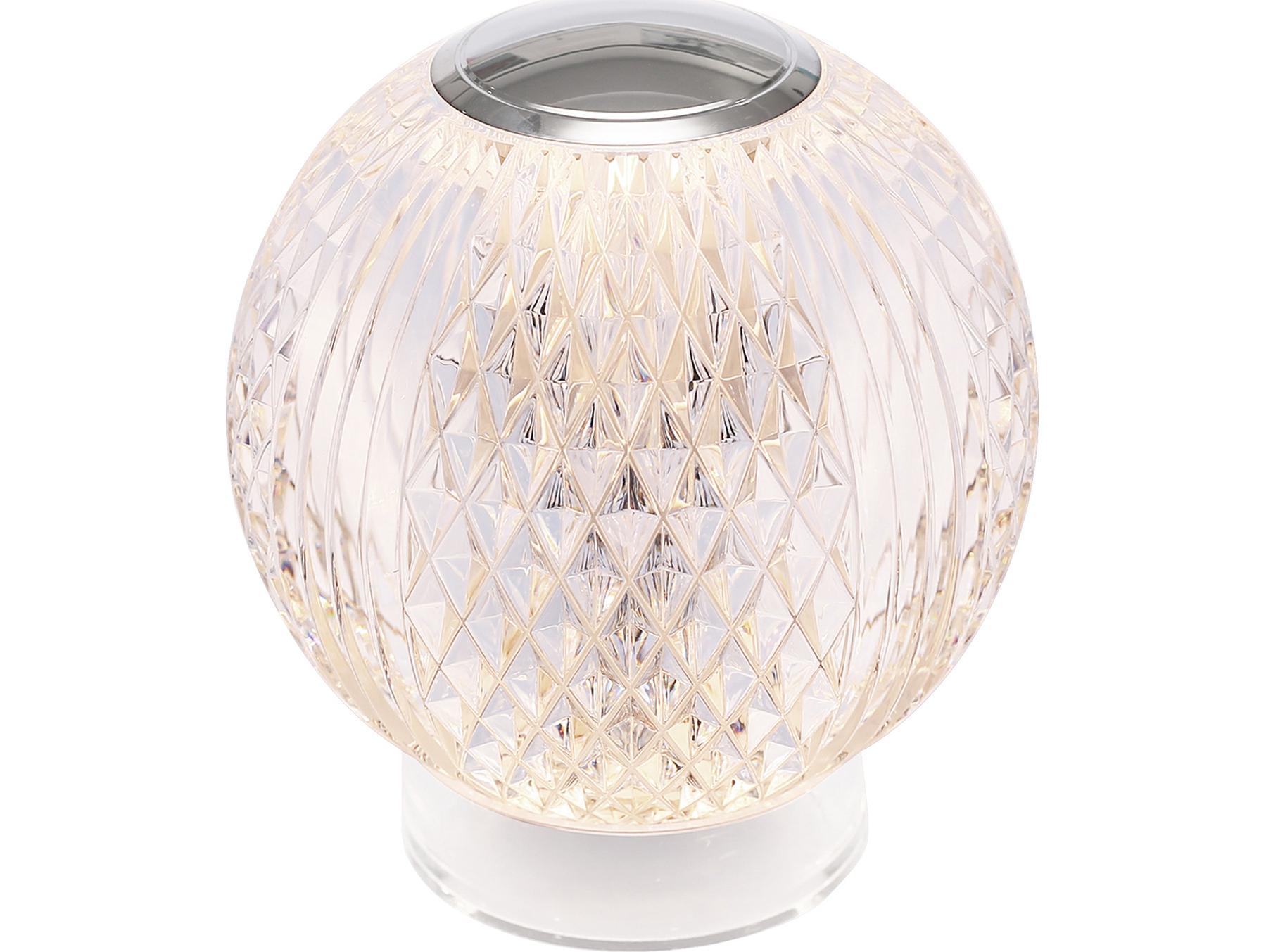 Alora Lighting Marni Polished Nickel Clear Carved Acrylic Table Lamp