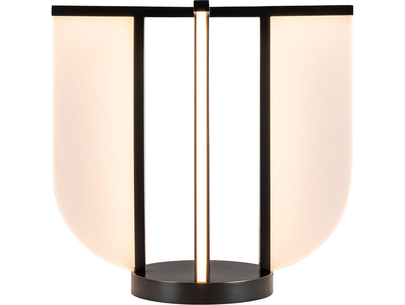 Alora Lighting Anders Urban Bronze Acrylic Light Guide Black Table Lamp