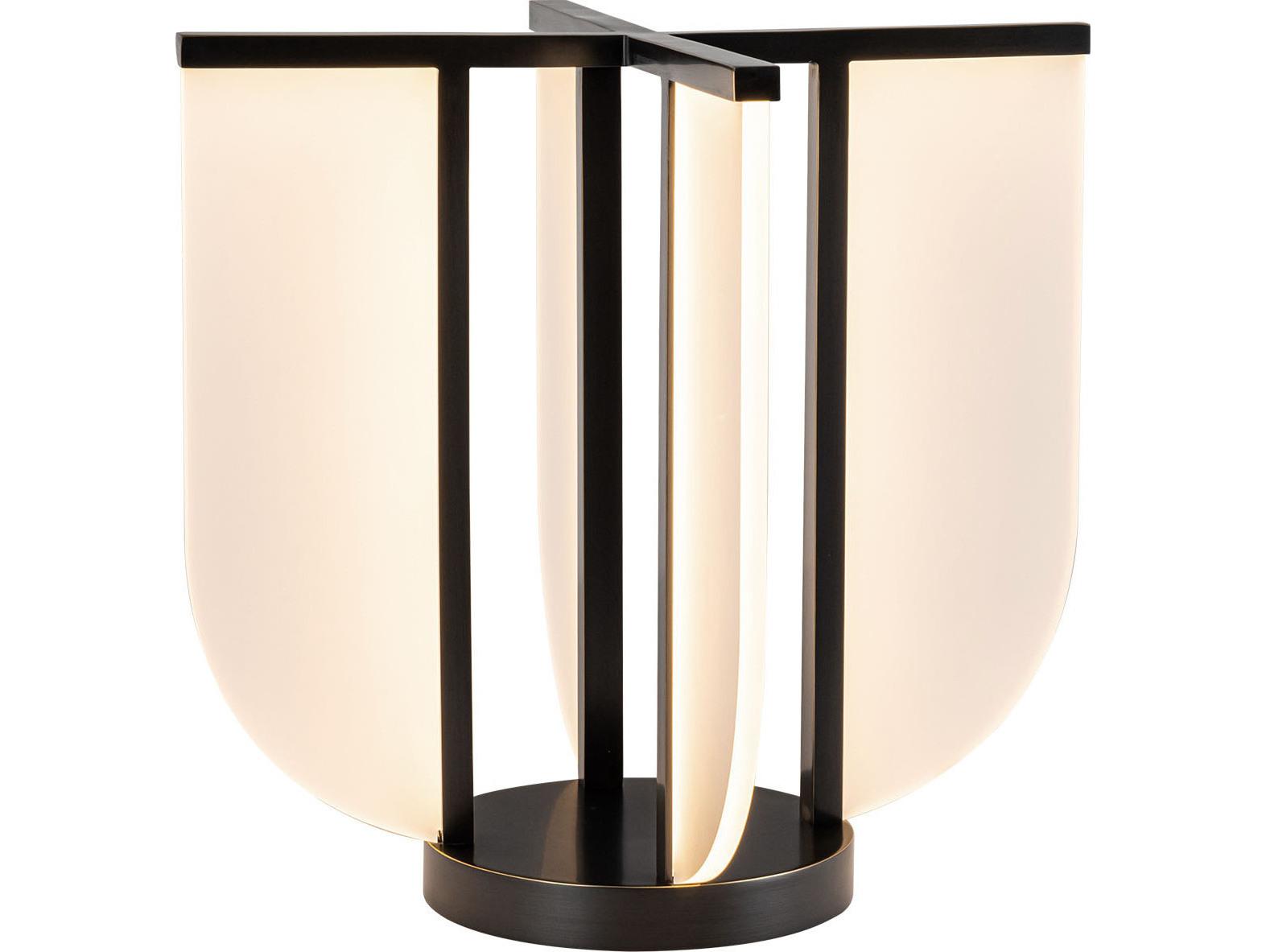 Alora Lighting Anders Urban Bronze Acrylic Light Guide Black Table Lamp