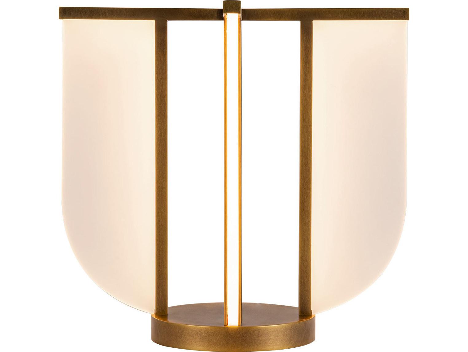Alora Lighting Anders Vintage Brass Acrylic Light Guide Table Lamp