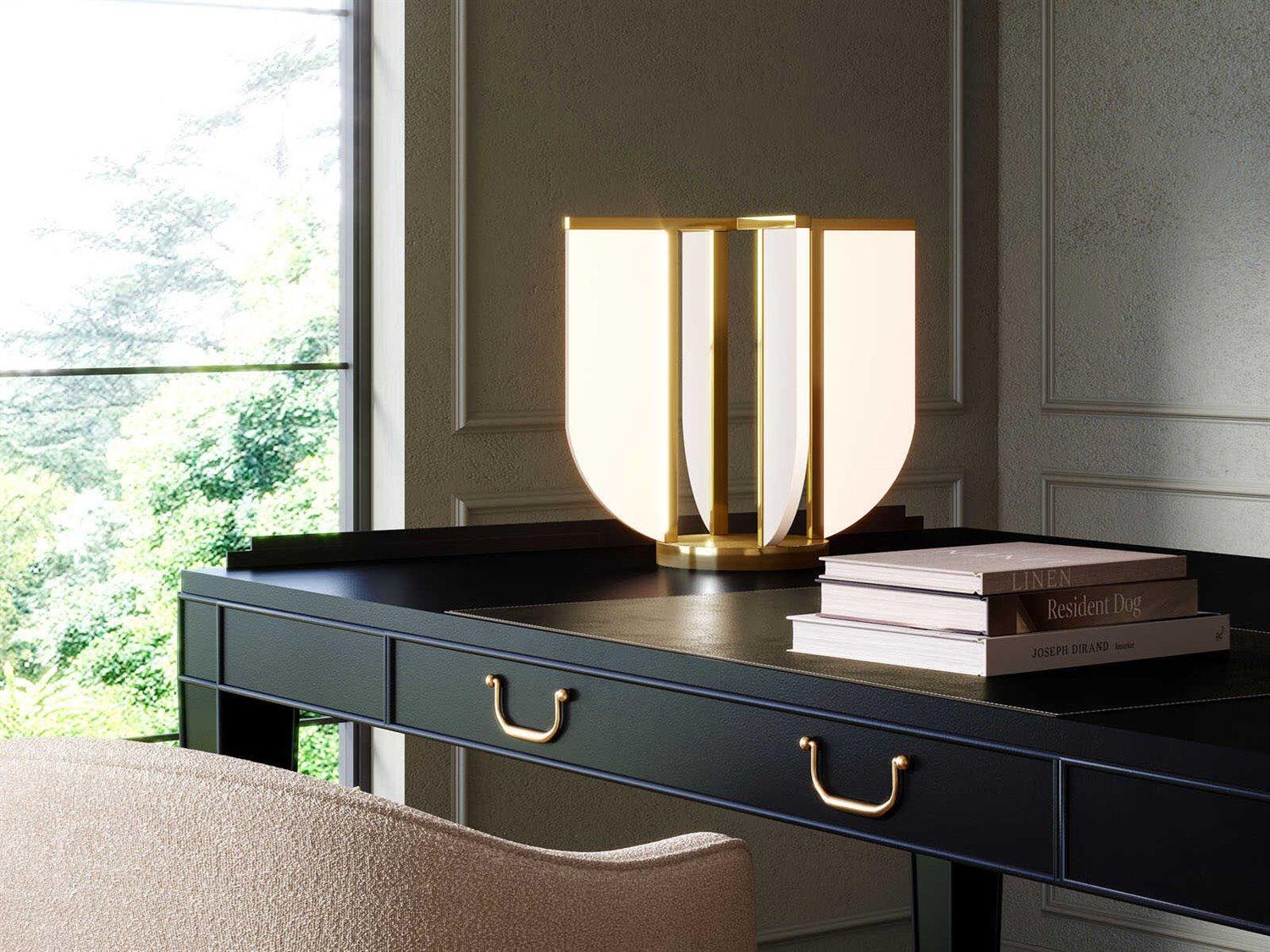 Alora Lighting Anders Vintage Brass Acrylic Light Guide Table Lamp