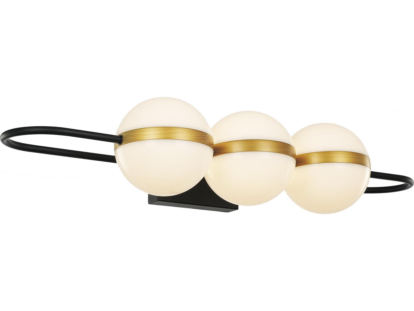 Alora Lighting Tagliato Matte Black Brushed Gold Vanity Light