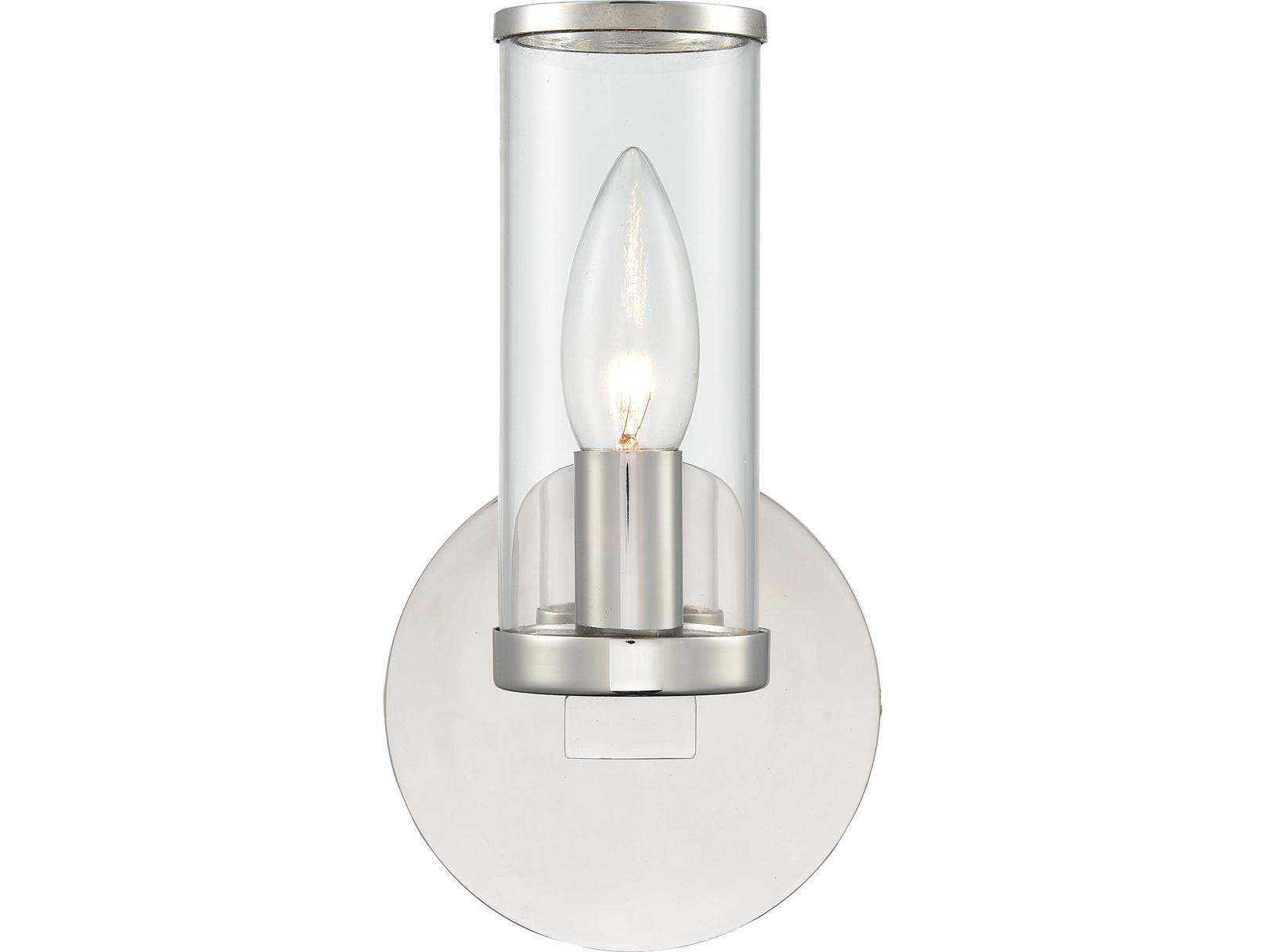 Alora Lighting Revolve 1-Light Polished Nickel Clear Wall Sconce