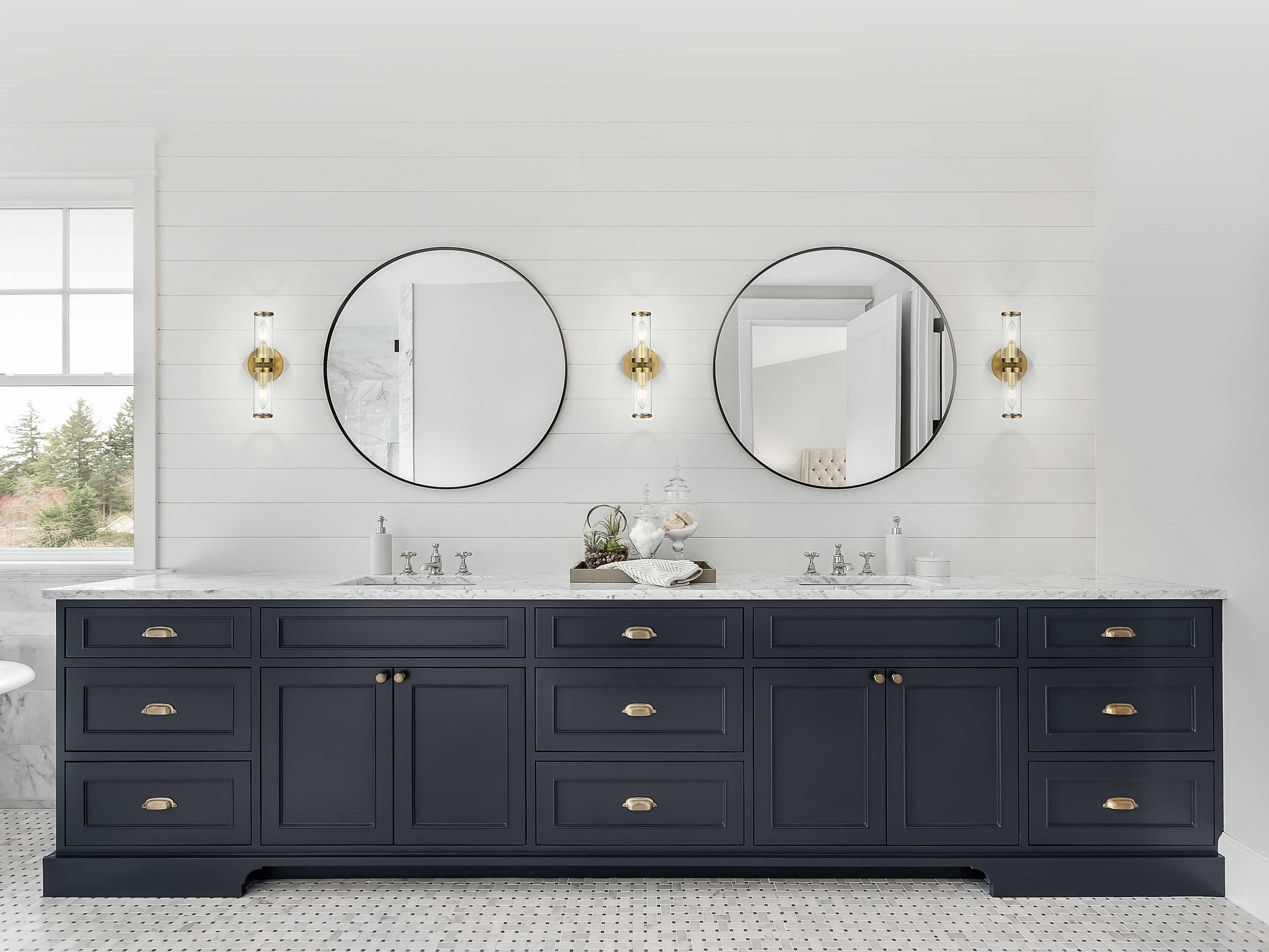 Alora Lighting Revolve 2-Light Natural Brass Wall Sconce