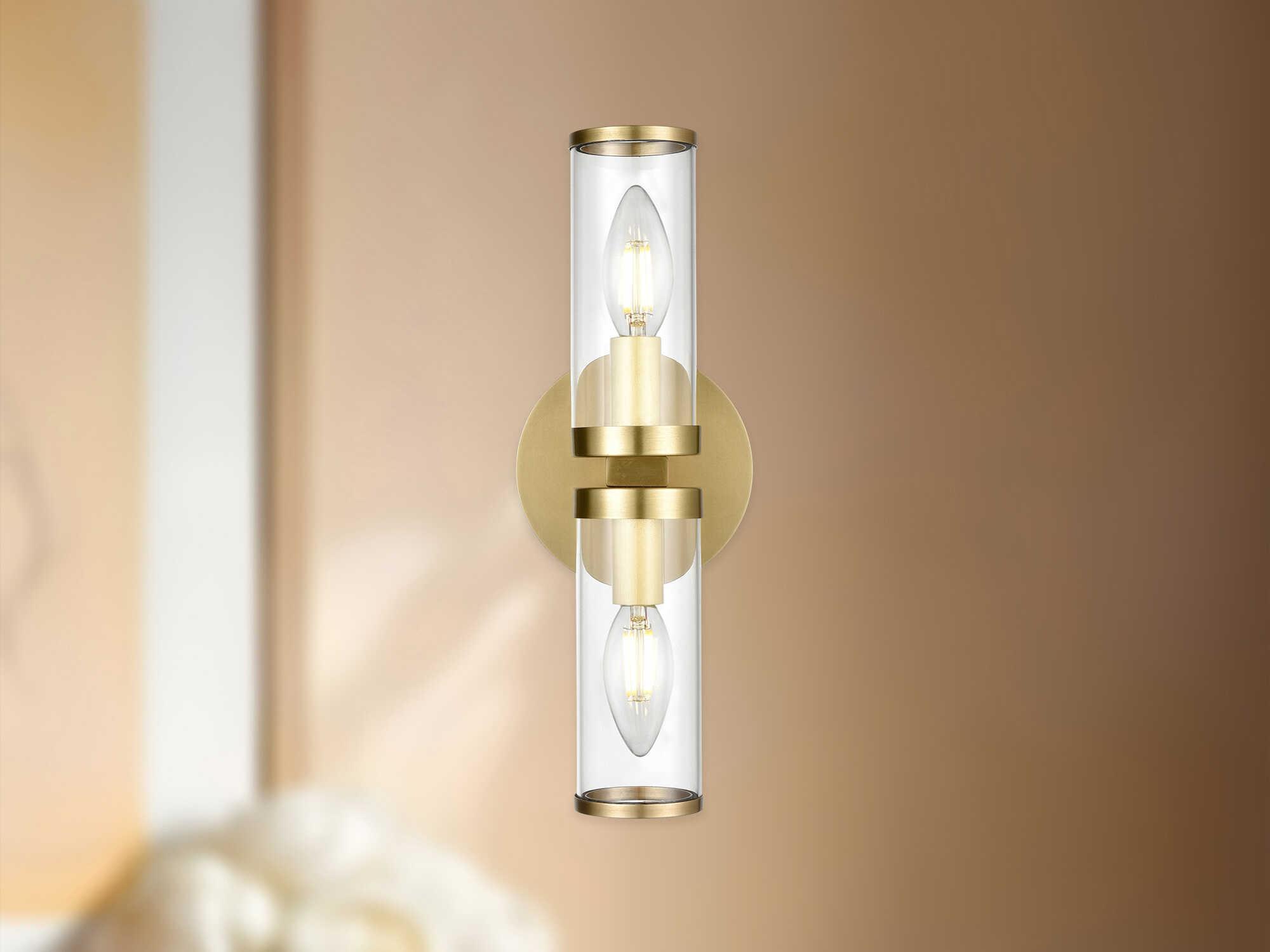 Alora Lighting Revolve 2-Light Natural Brass Wall Sconce