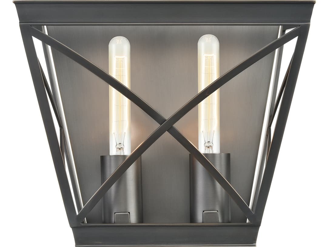 Alora Lighting Lattice 2-Light Urban Bronze Black Vanity Light