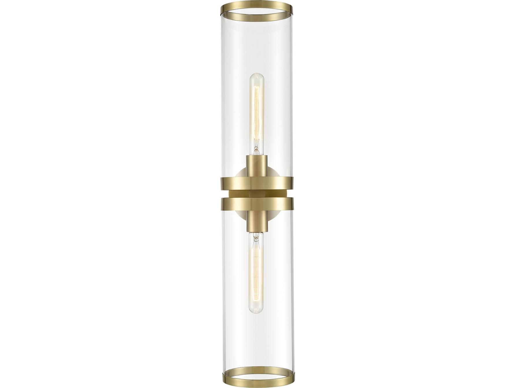 Alora Lighting Revolve-II 2-Light Natural Brass Wall Sconce