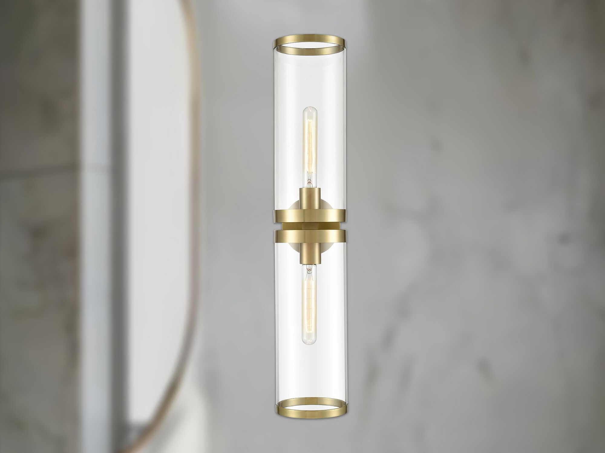Alora Lighting Revolve-II 2-Light Natural Brass Wall Sconce