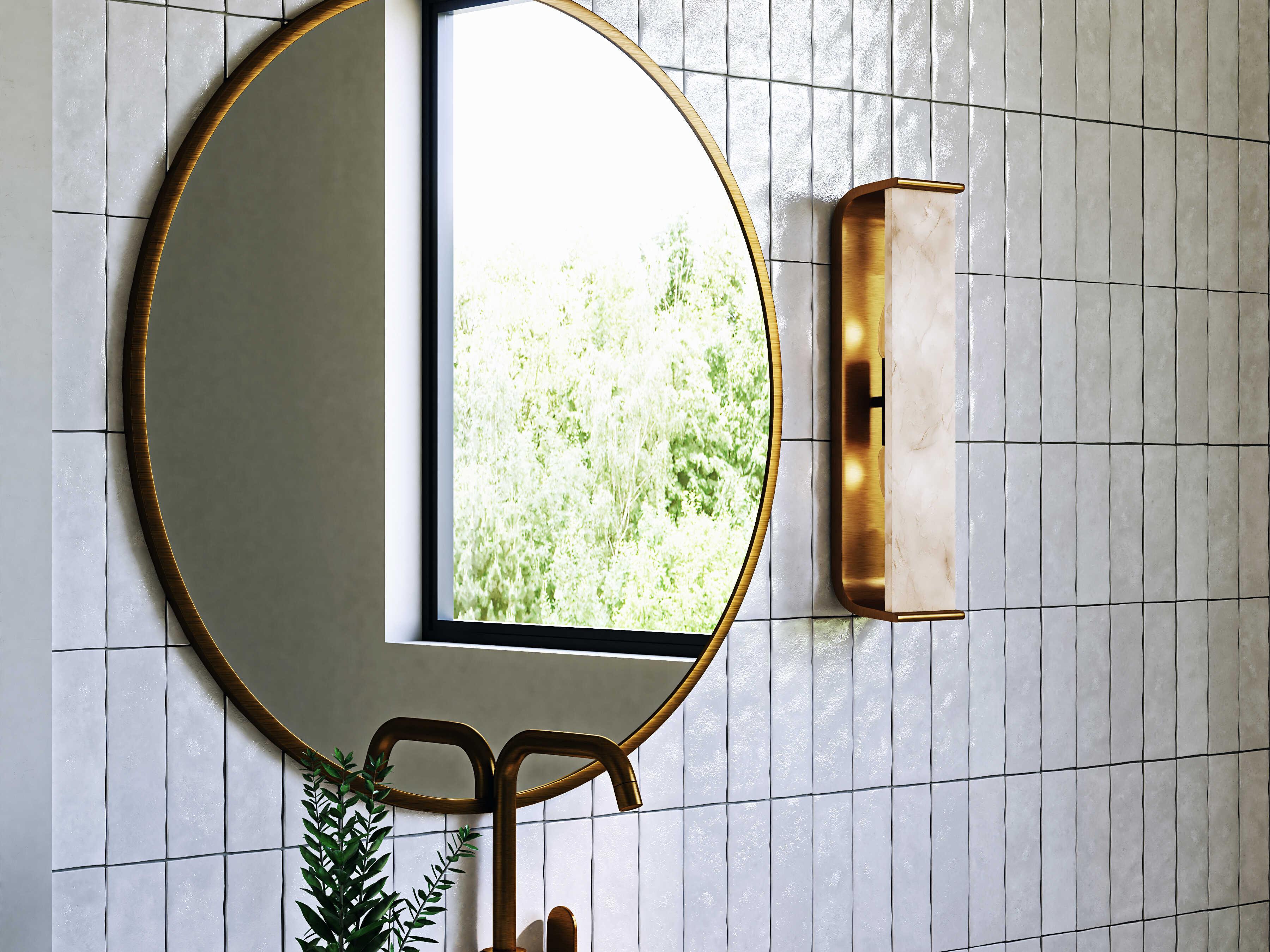 Alora Lighting Abbott 2-Light Vintage Brass Wall Sconce