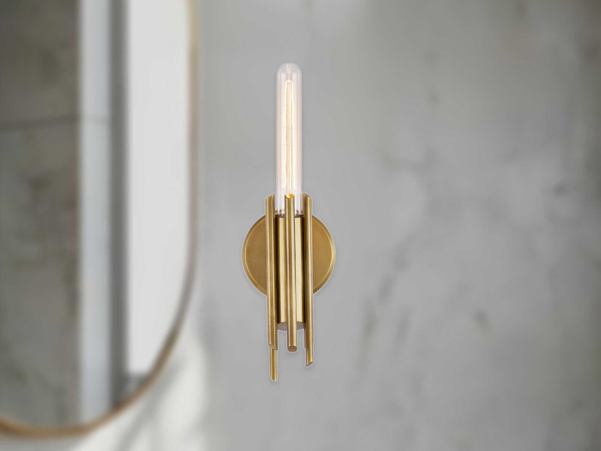 Alora Lighting Torres 1-Light Vintage Brass Wall Sconce