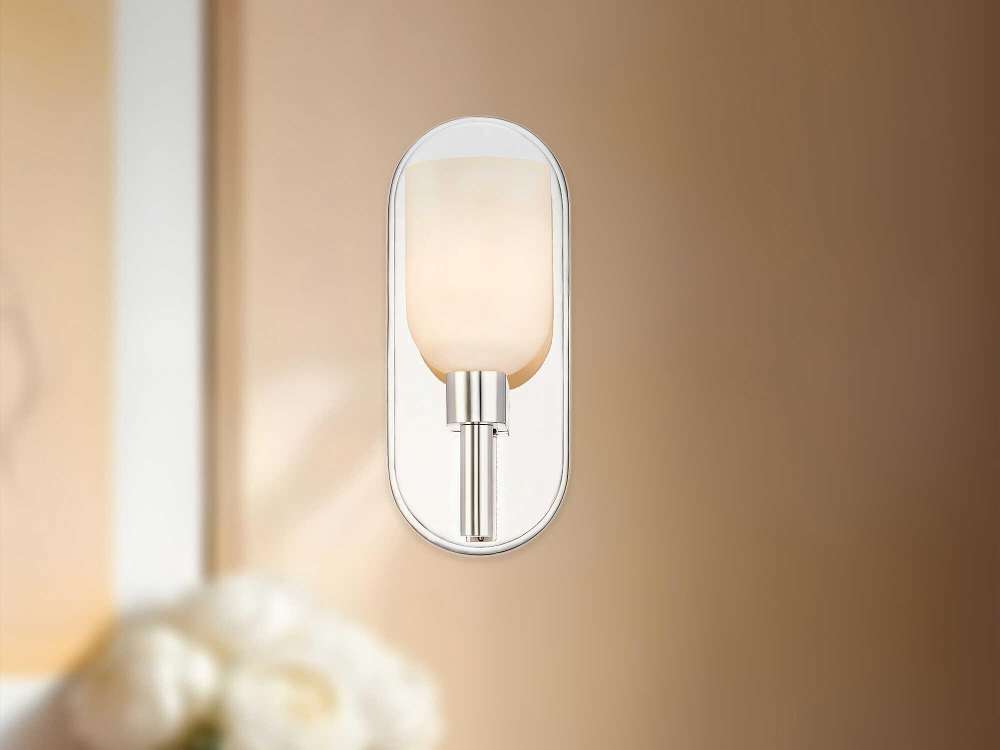 Alora Lighting Lucian 1-Light Polished Nickel Silver Wall Sconce