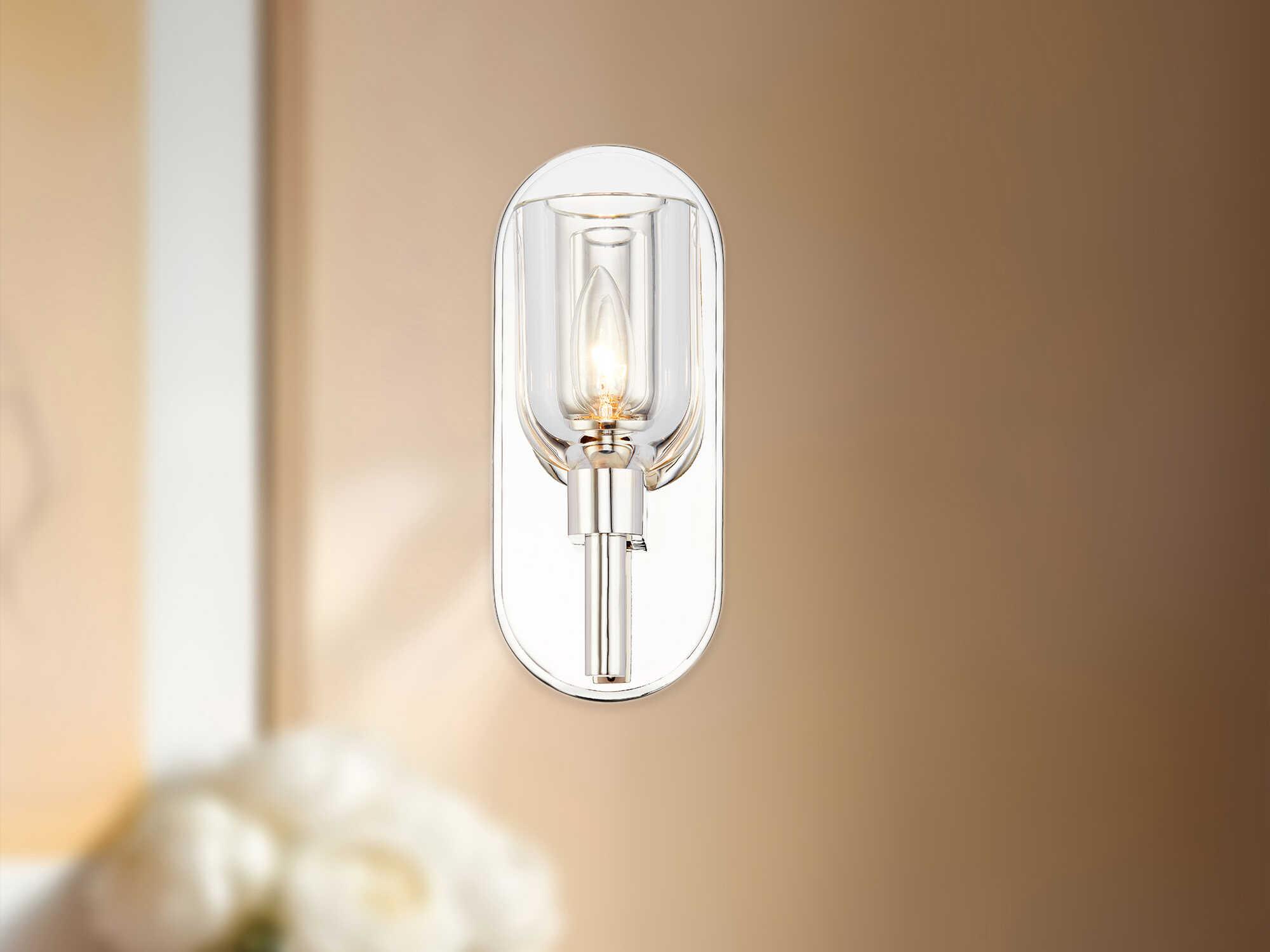 Alora Lighting Lucian 1-Light Polished Nickel Wall Sconce