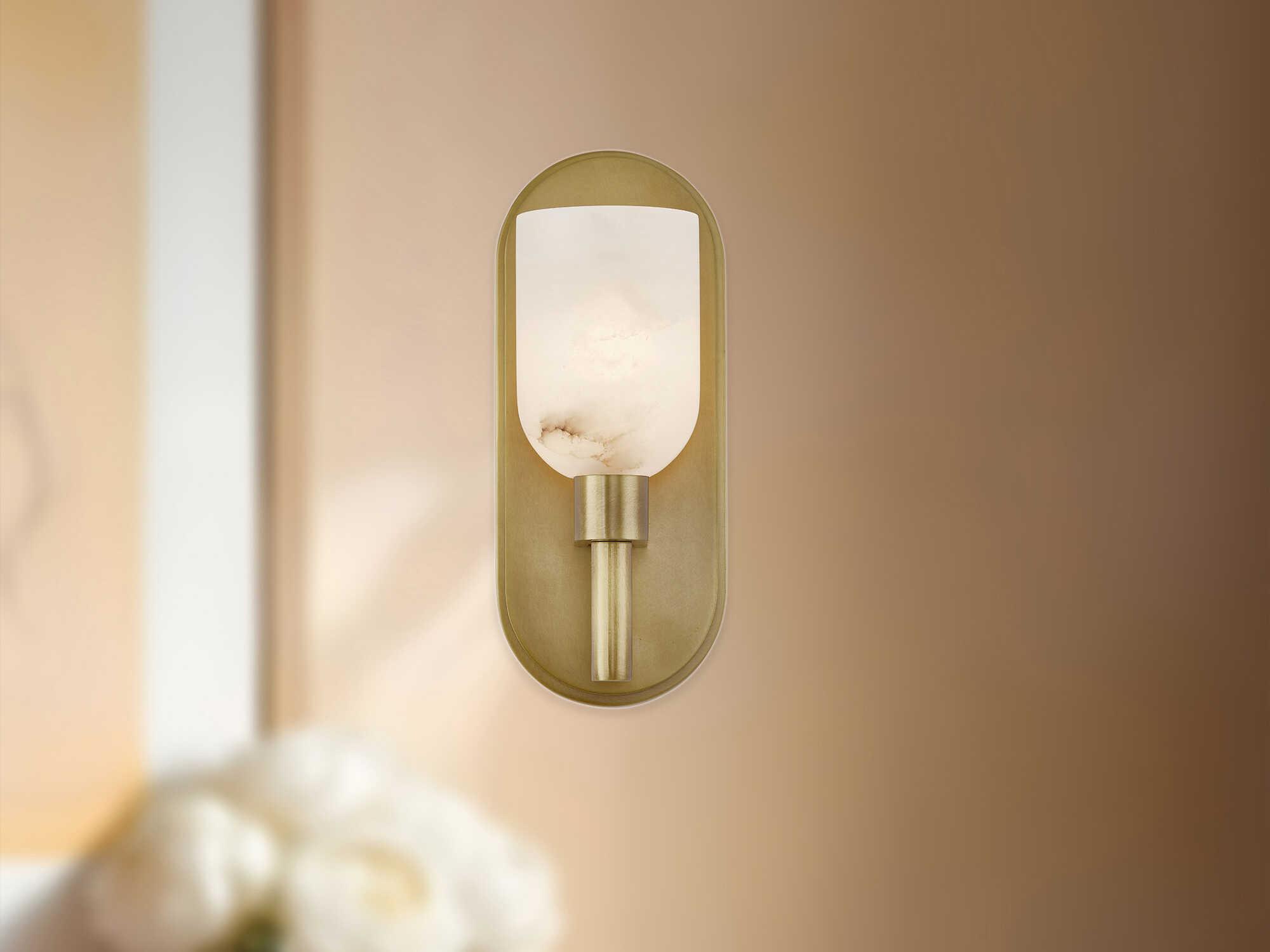 Alora Lighting Lucian 1-Light Vintage Brass Wall Sconce