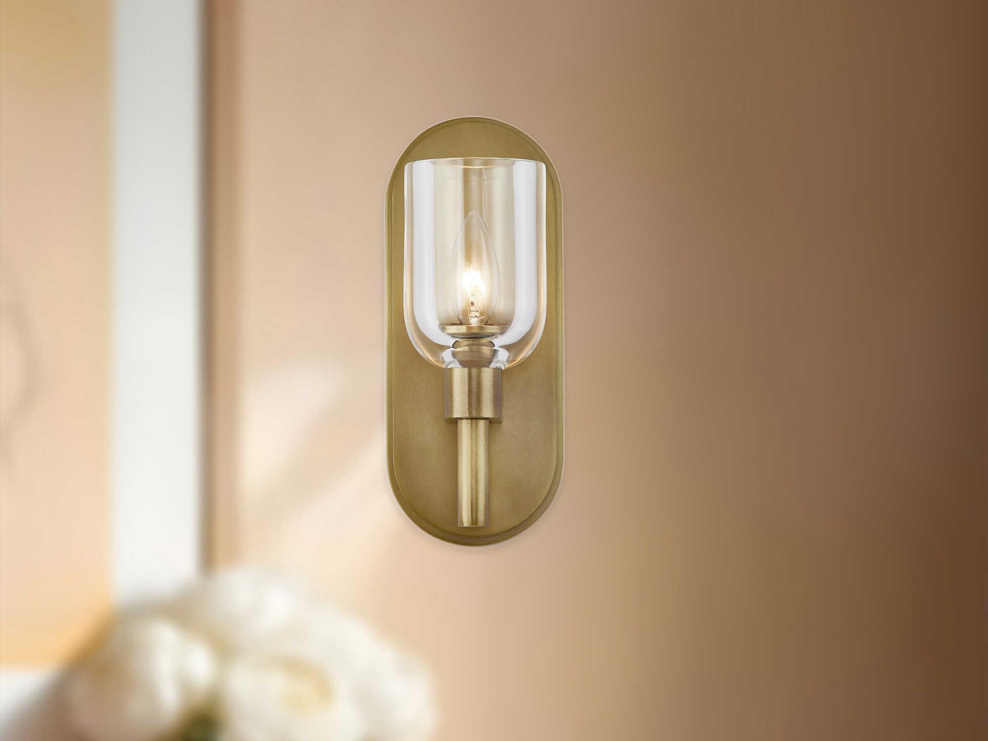 Alora Lighting Lucian 1-Light Vintage Brass Wall Sconce