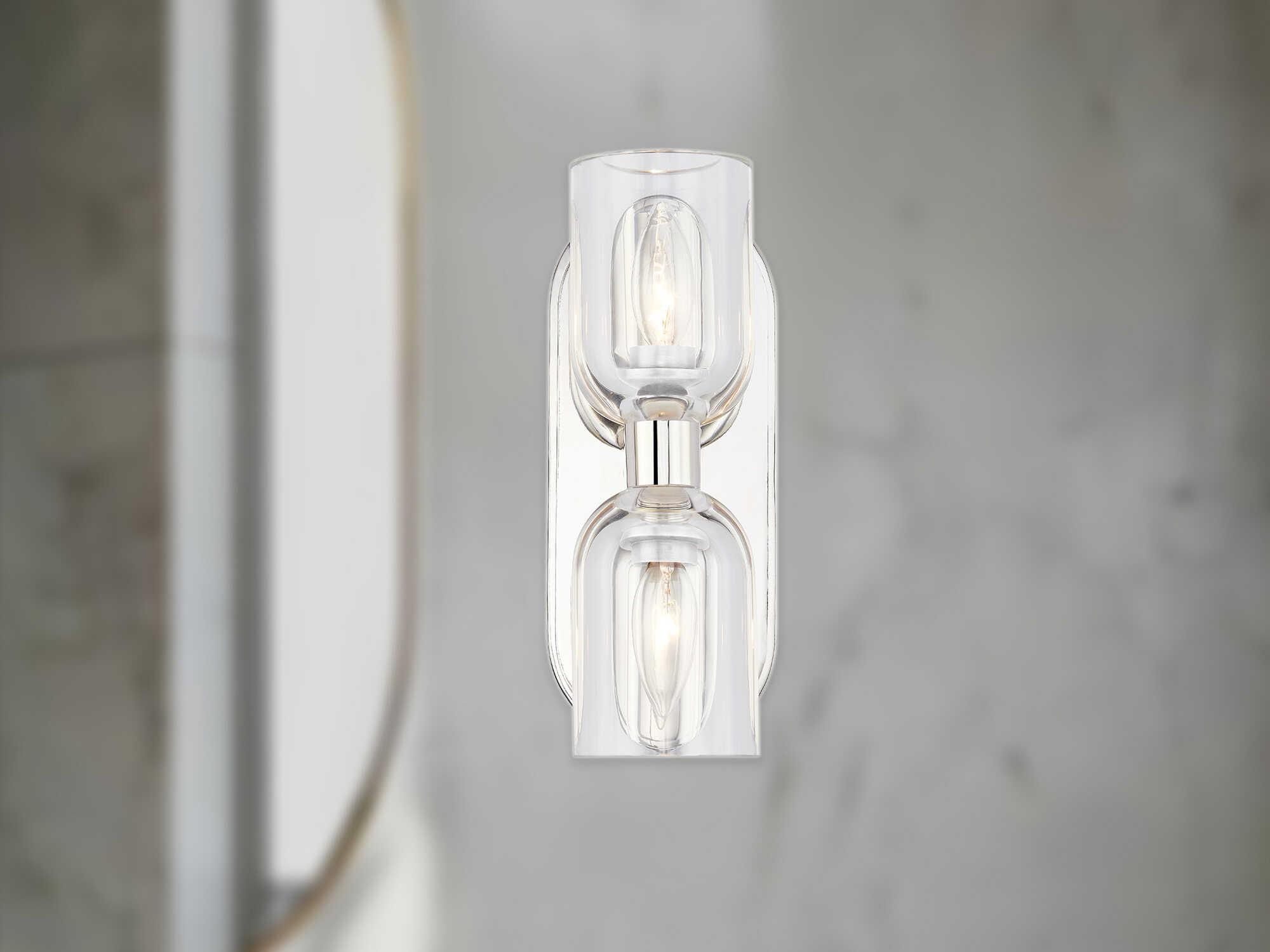 Alora Lighting Lucian 2-Light Polished Nickel Wall Sconce