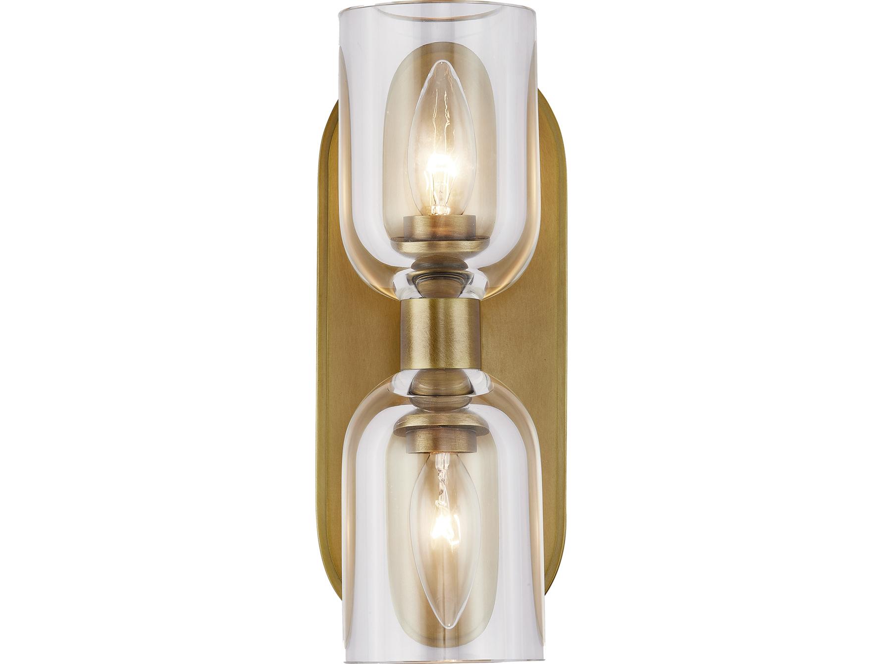 Alora Lighting Lucian 2-Light Vintage Brass Wall Sconce