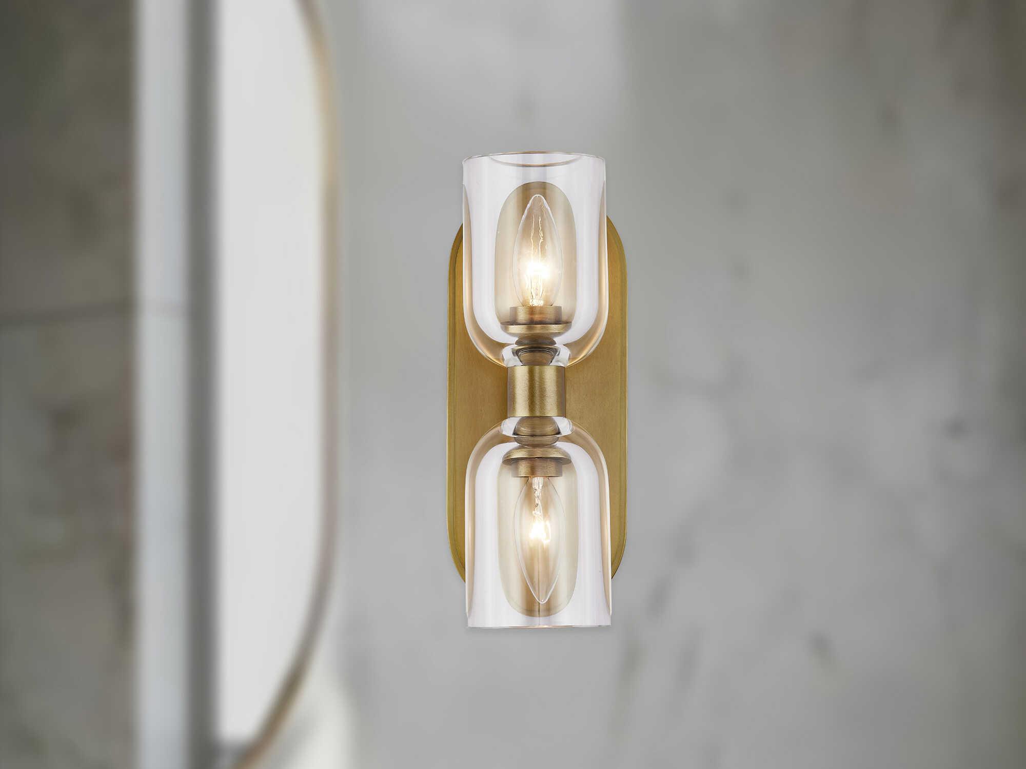 Alora Lighting Lucian 2-Light Vintage Brass Wall Sconce