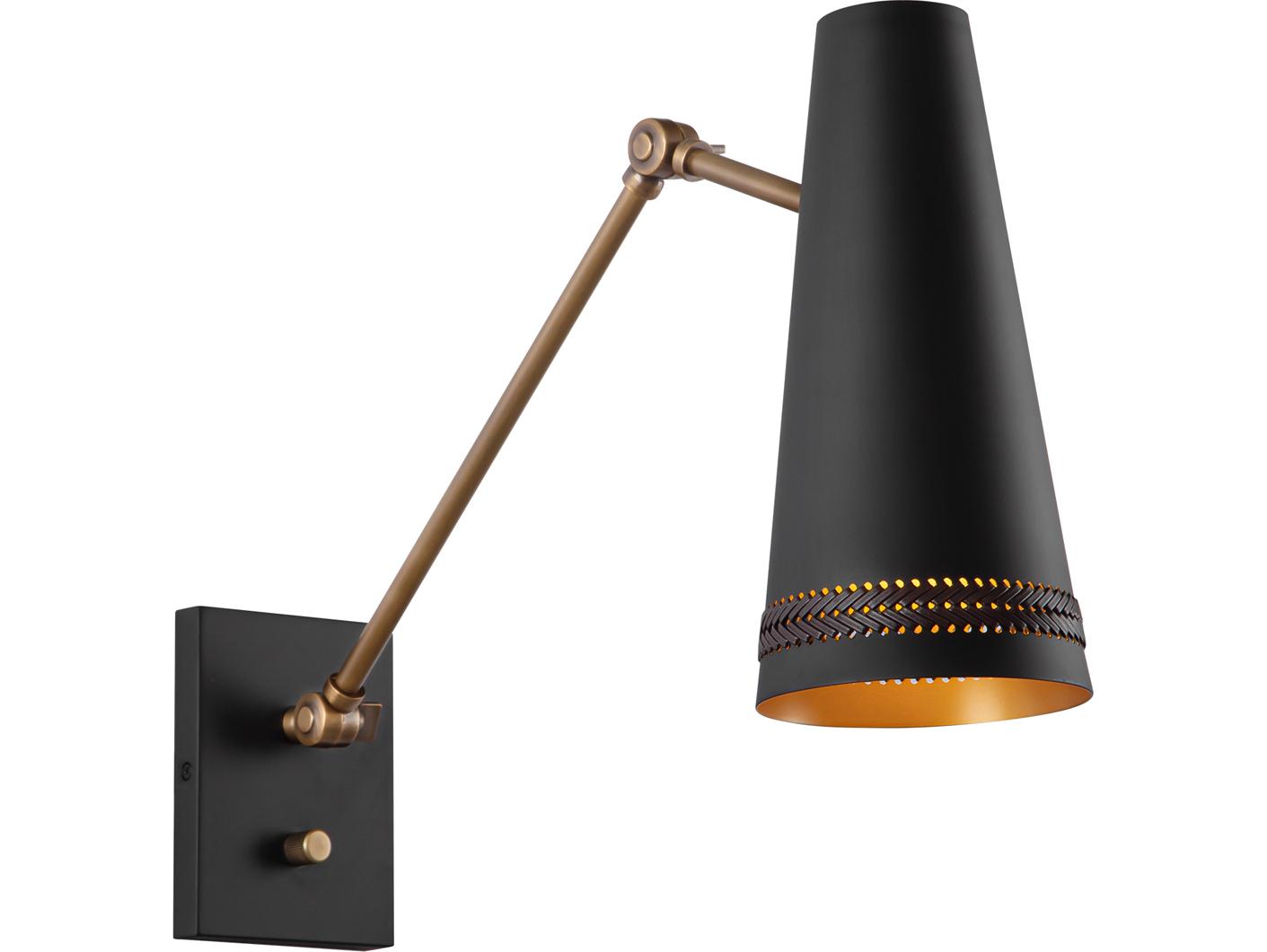 Alora Lighting Brickell 1-Light Matte Black Swing Wall Sconce