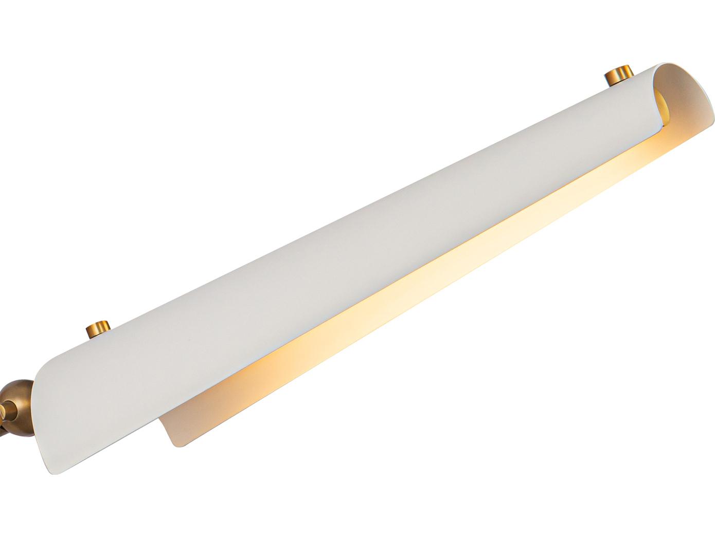 Alora Lighting Osorio Matte White Vintage Brass Swing Wall Sconce