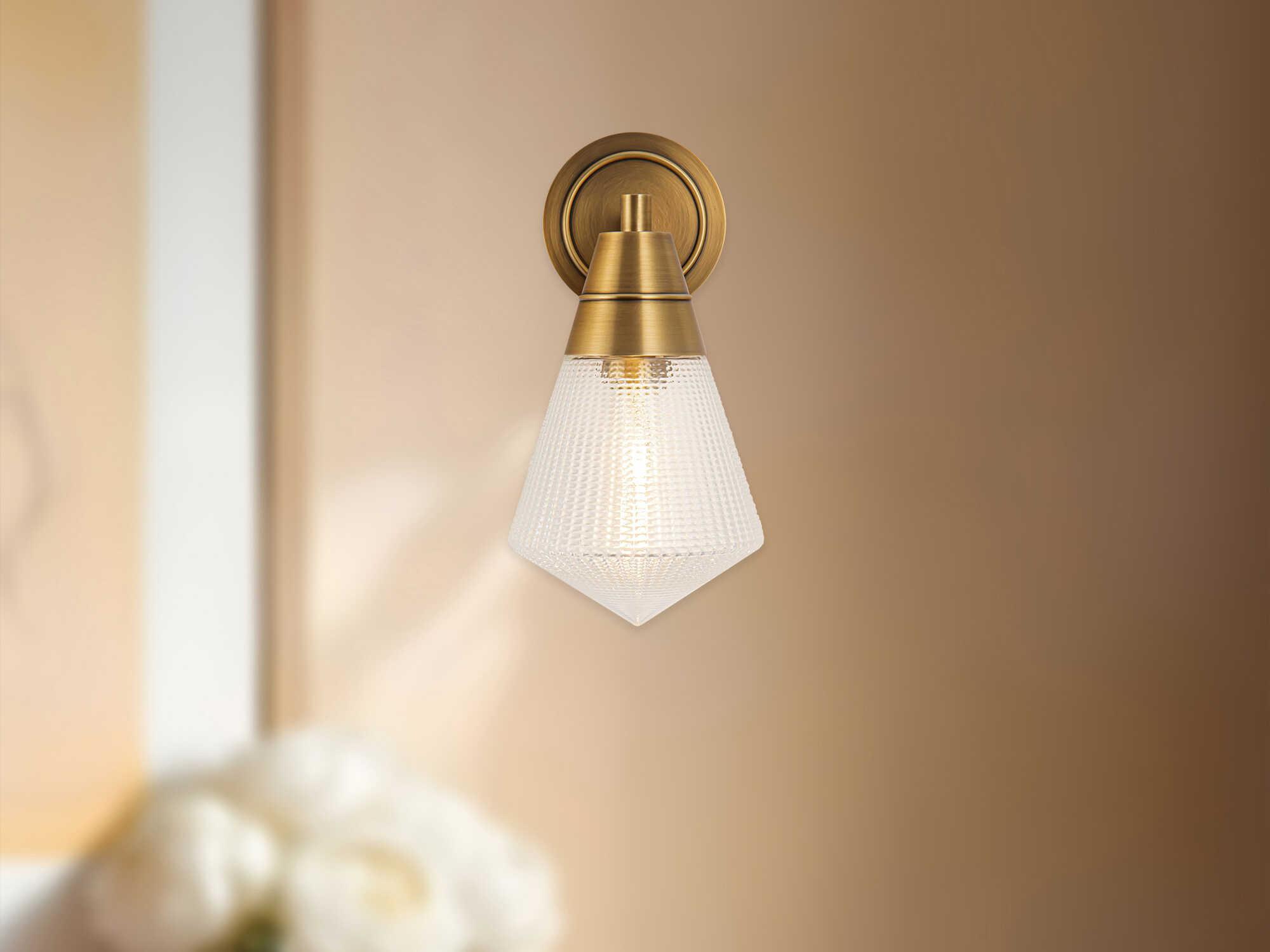 Alora Lighting Willard 1-Light Vintage Brass Wall Sconce