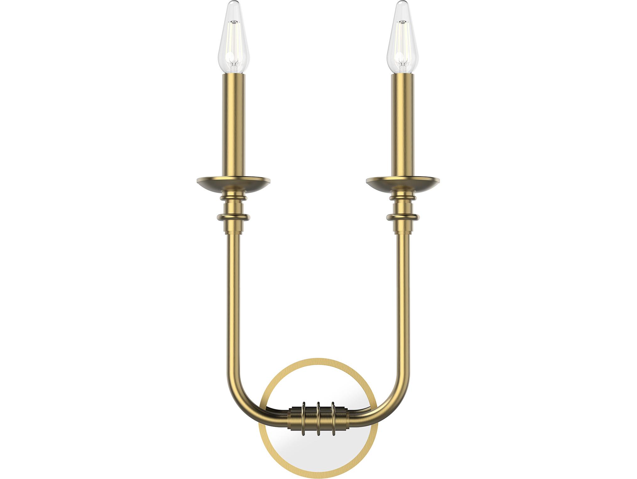 Alora Lighting Peabody 2-Light Vintage Brass Wall Sconce