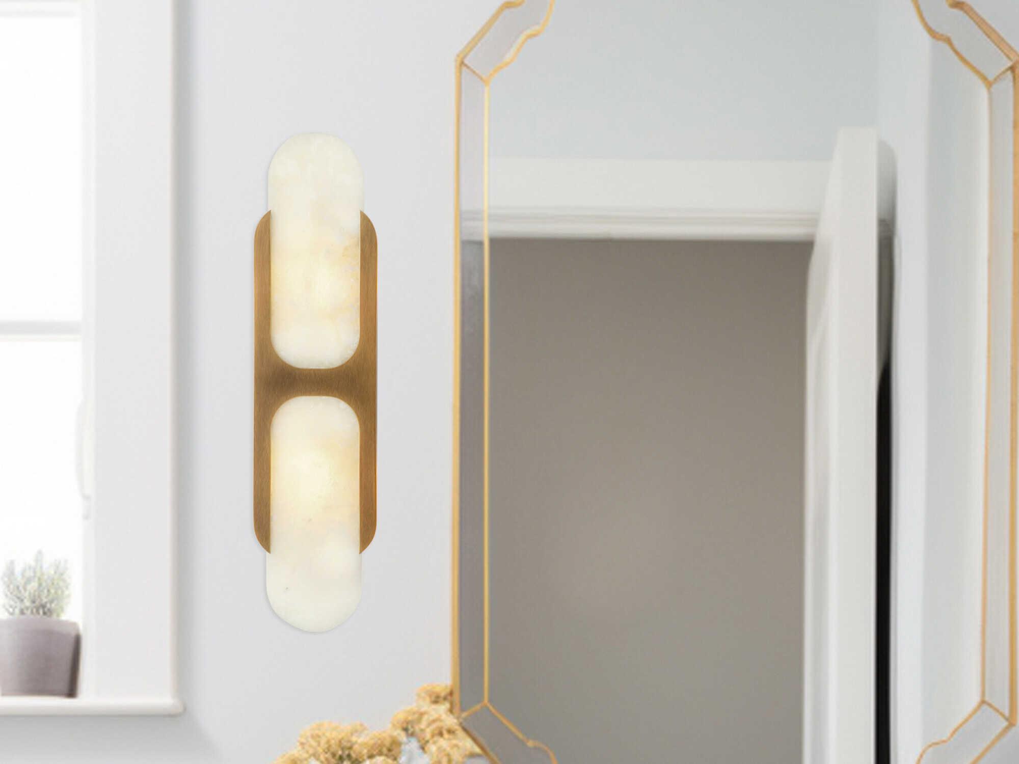 Alora Lighting Odin 2-Light Vintage Brass Wall Sconce