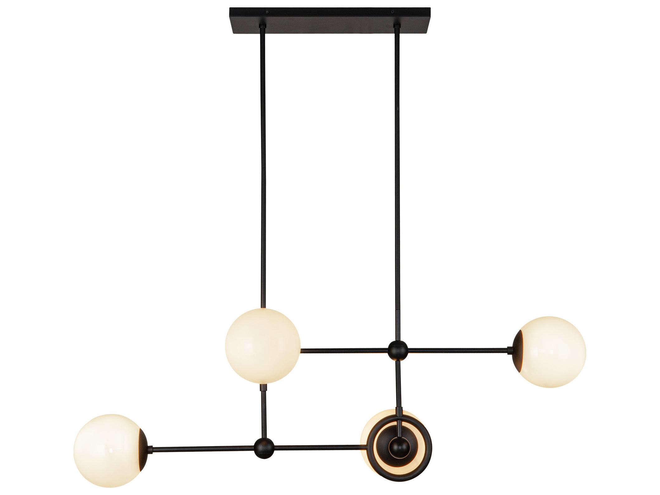 Alora Mood Fiore 4-Light Matte Black Globe Island Pendant
