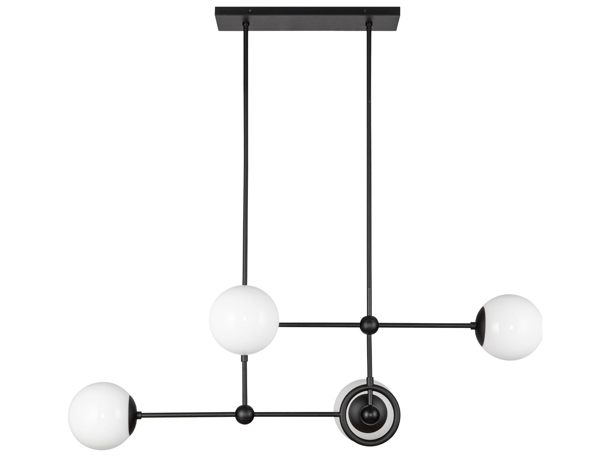Alora Mood Fiore 4-Light Matte Black Globe Island Pendant