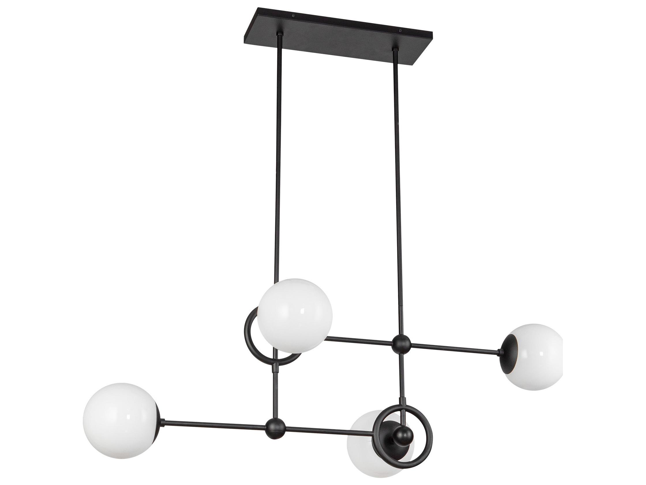Alora Mood Fiore 4-Light Matte Black Globe Island Pendant