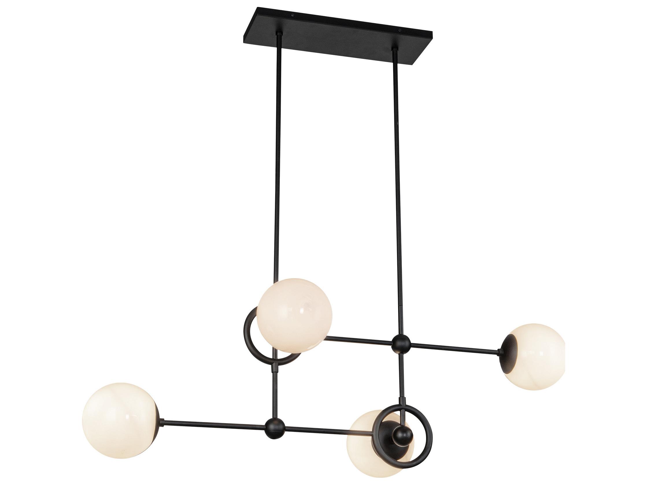 Alora Mood Fiore 4-Light Matte Black Globe Island Pendant