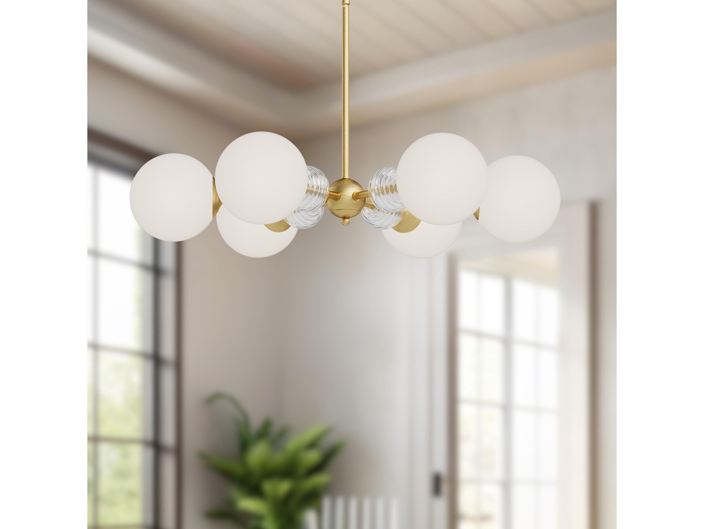 Alora Mood Celia 6-Light Brushed Gold Globe Chandelier