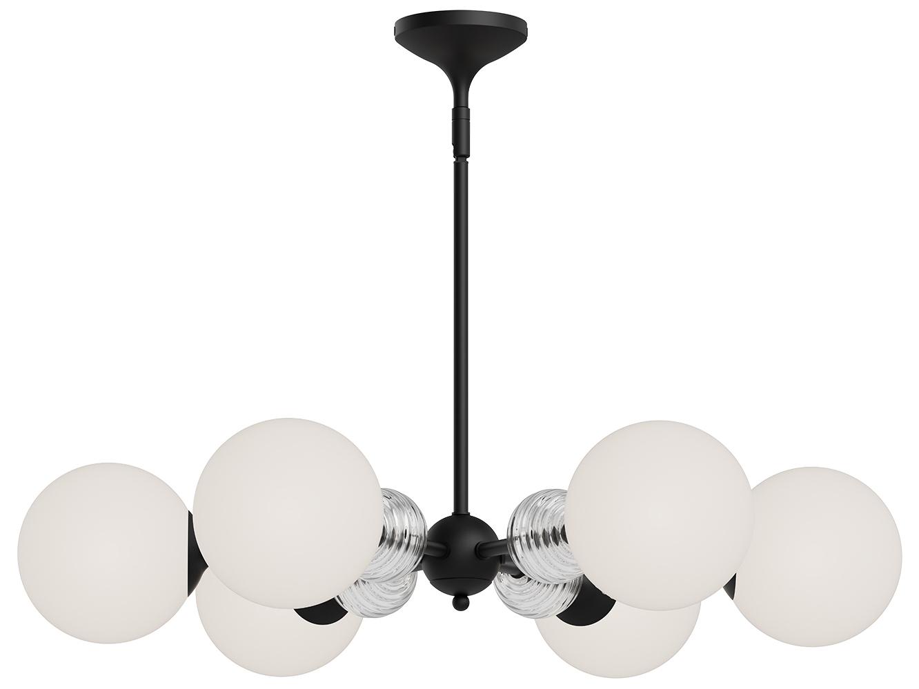 Alora Mood Celia 6-Light Matte Black Globe Chandelier