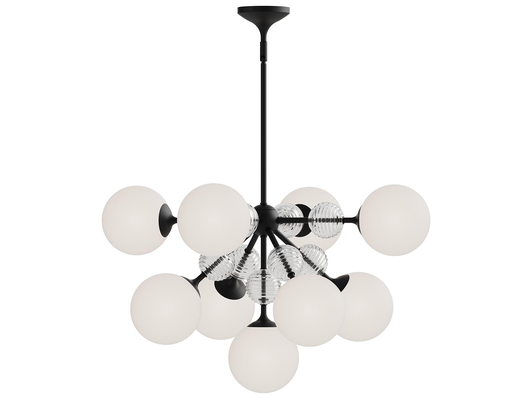 Alora Mood Celia 9-Light Matte Black Globe Chandelier