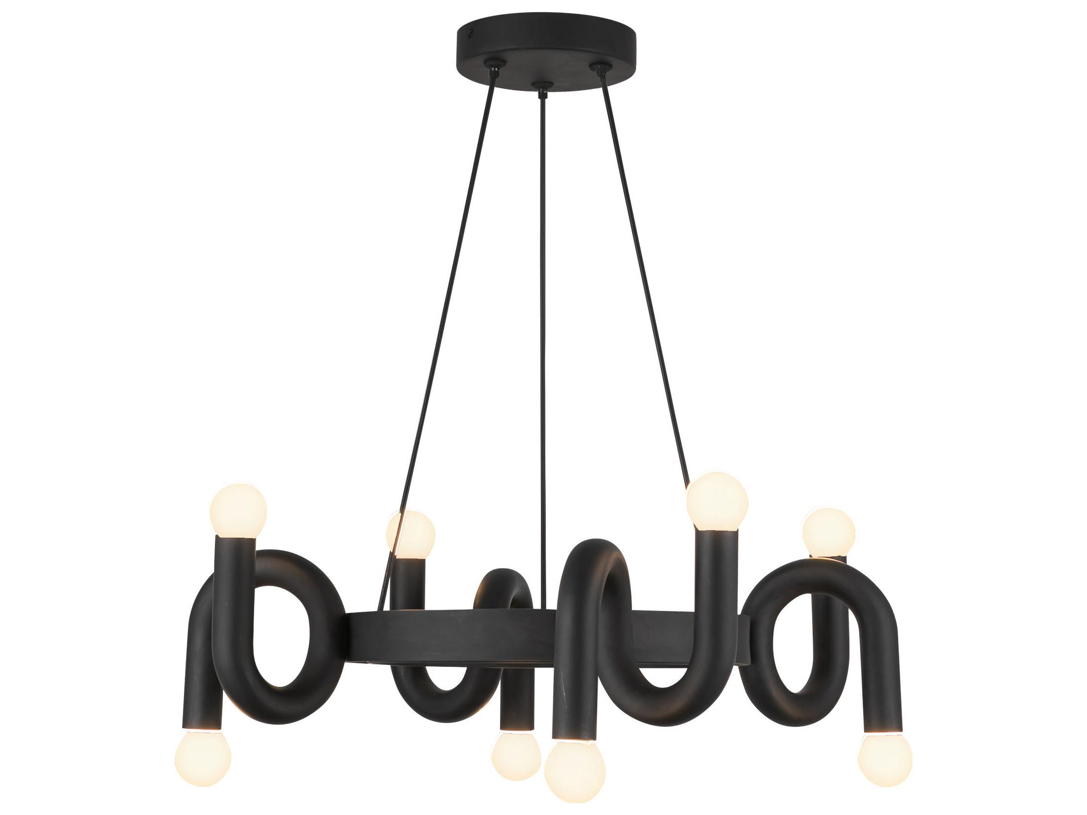 Alora Mood Sadie 8-Light Matte Black Geometric Chandelier