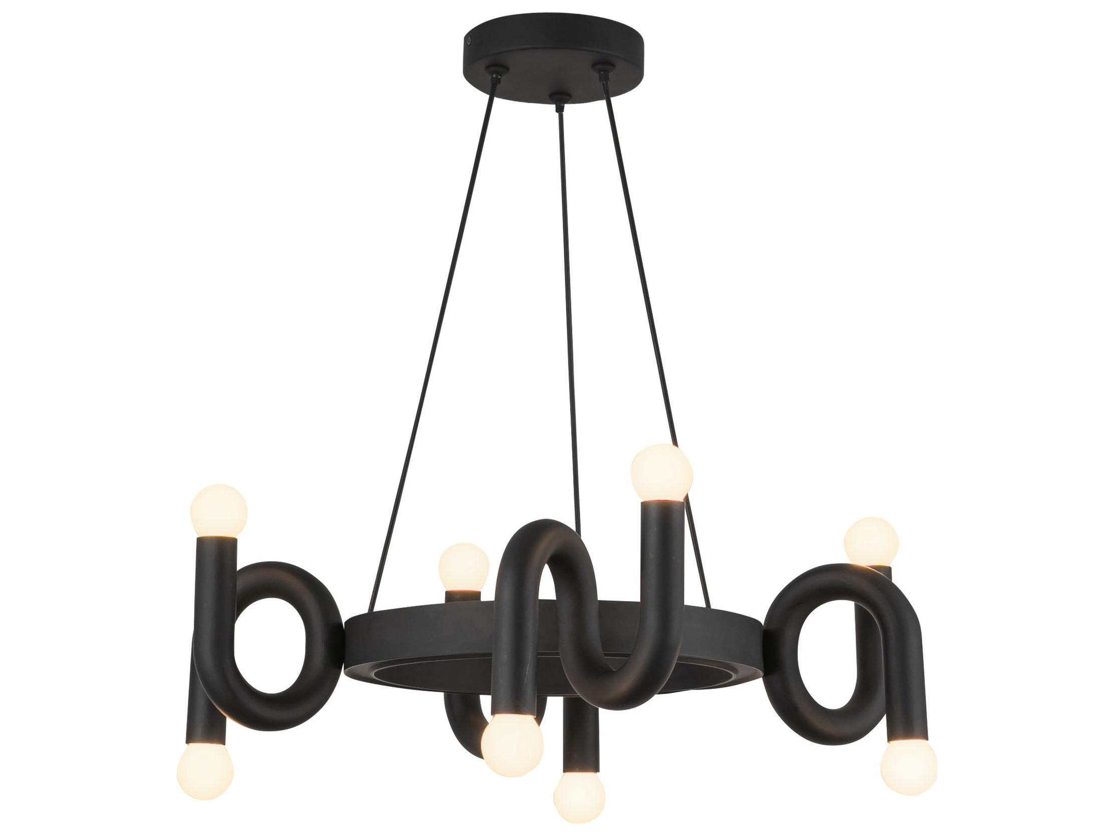 Alora Mood Sadie 8-Light Matte Black Geometric Chandelier
