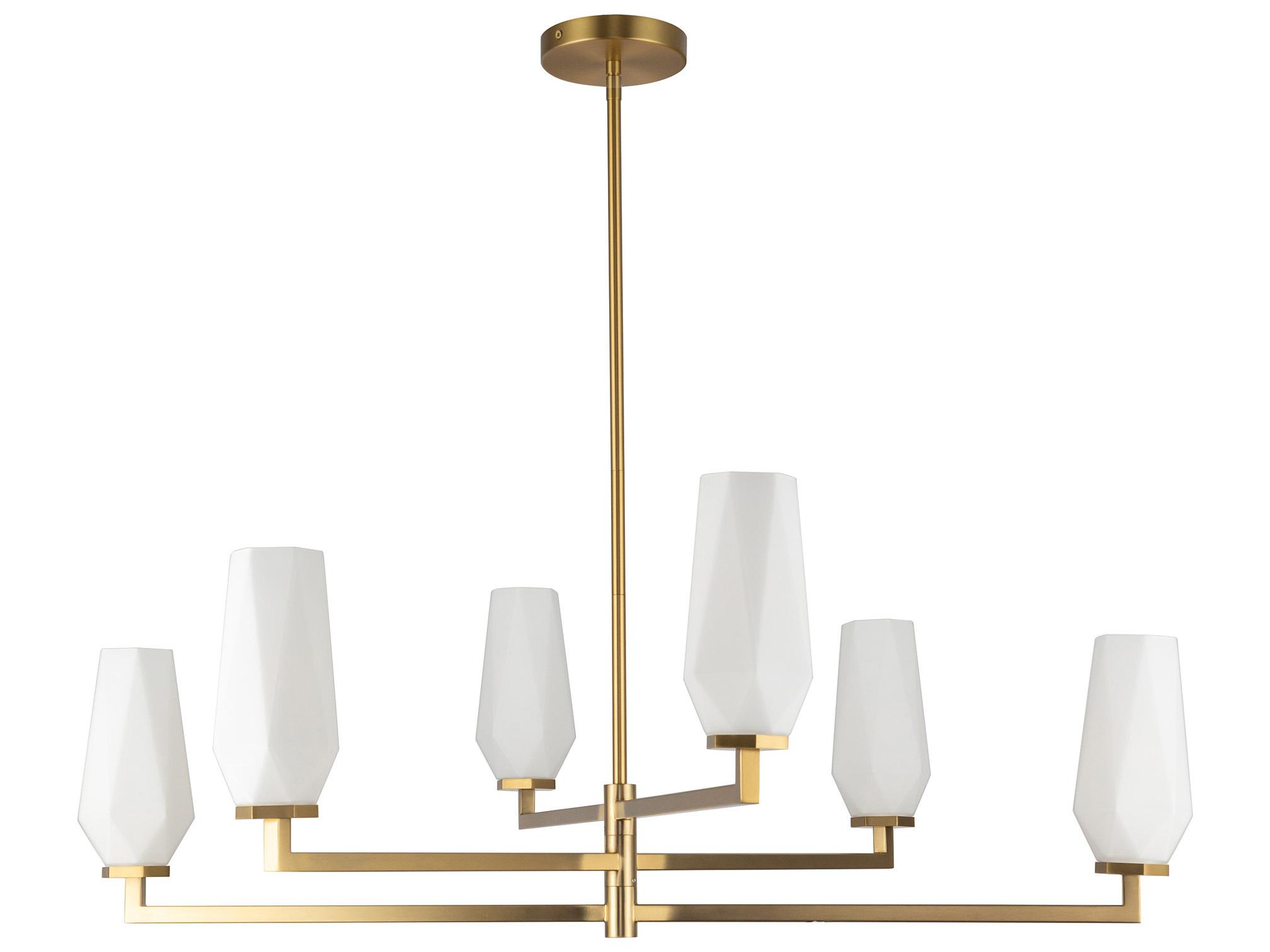 Alora Mood Krysta 6-Light Brushed Gold Geometric Chandelier