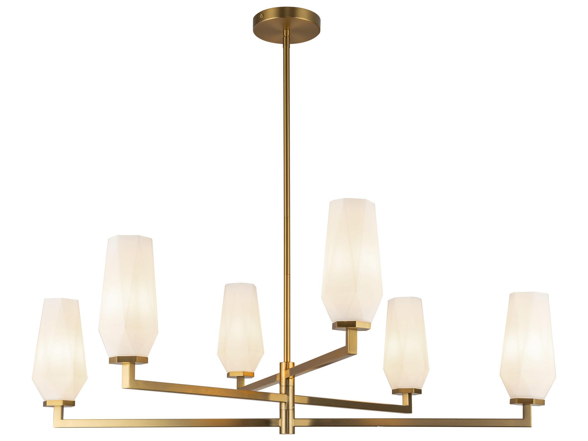 Alora Mood Krysta 6-Light Brushed Gold Geometric Chandelier