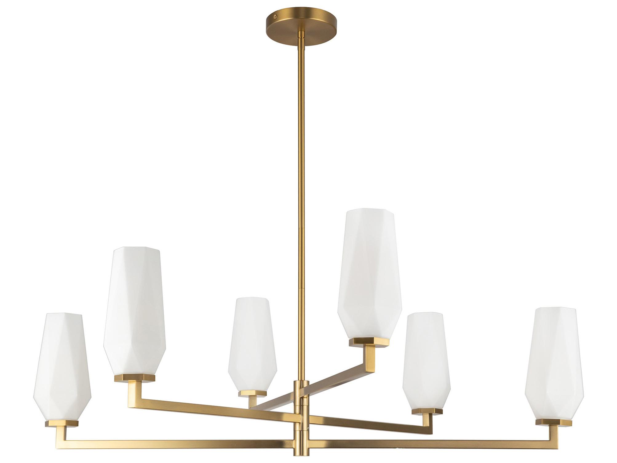 Alora Mood Krysta 6-Light Brushed Gold Geometric Chandelier