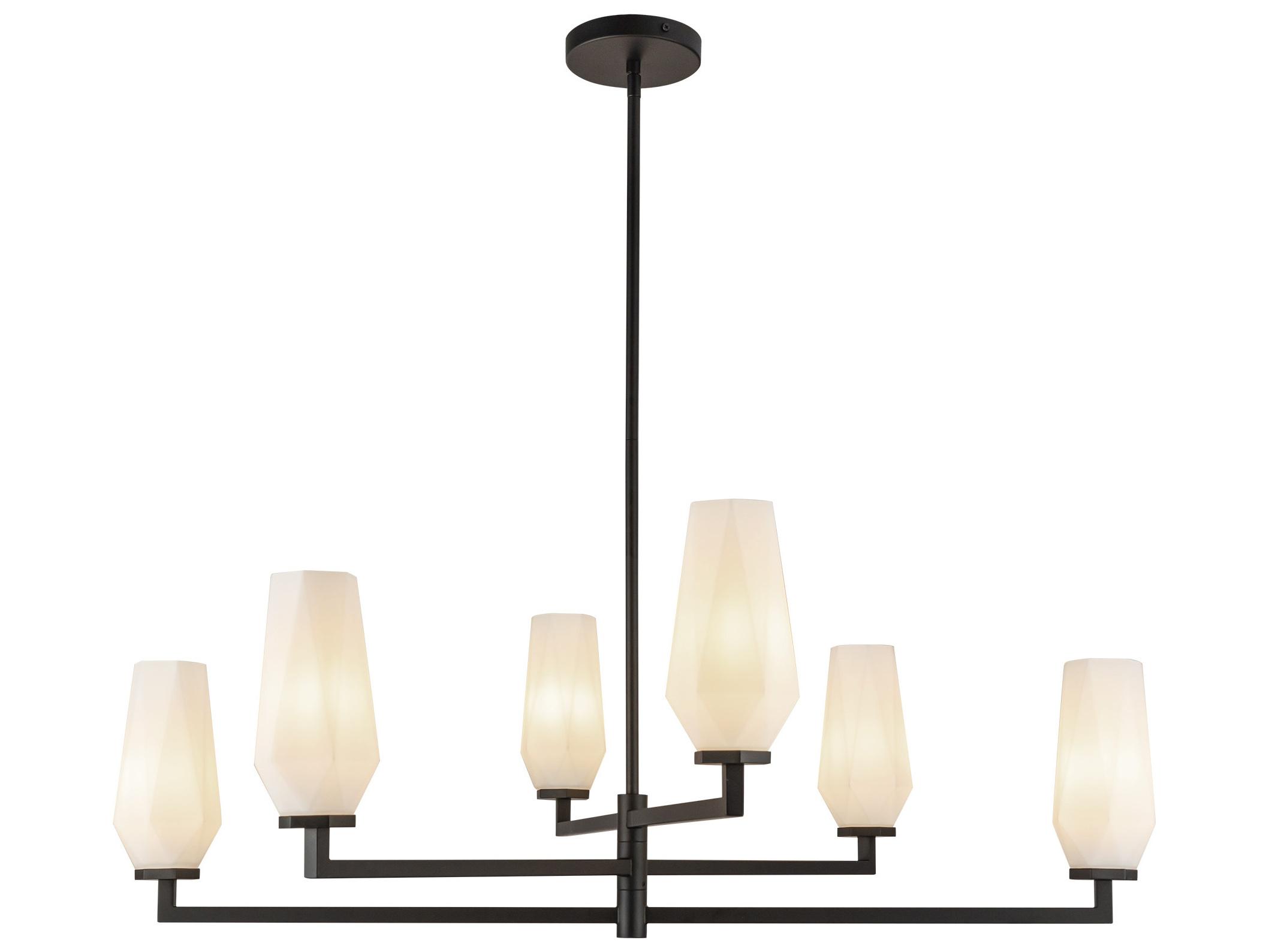 Alora Mood Krysta 6-Light Matte Black Geometric Chandelier