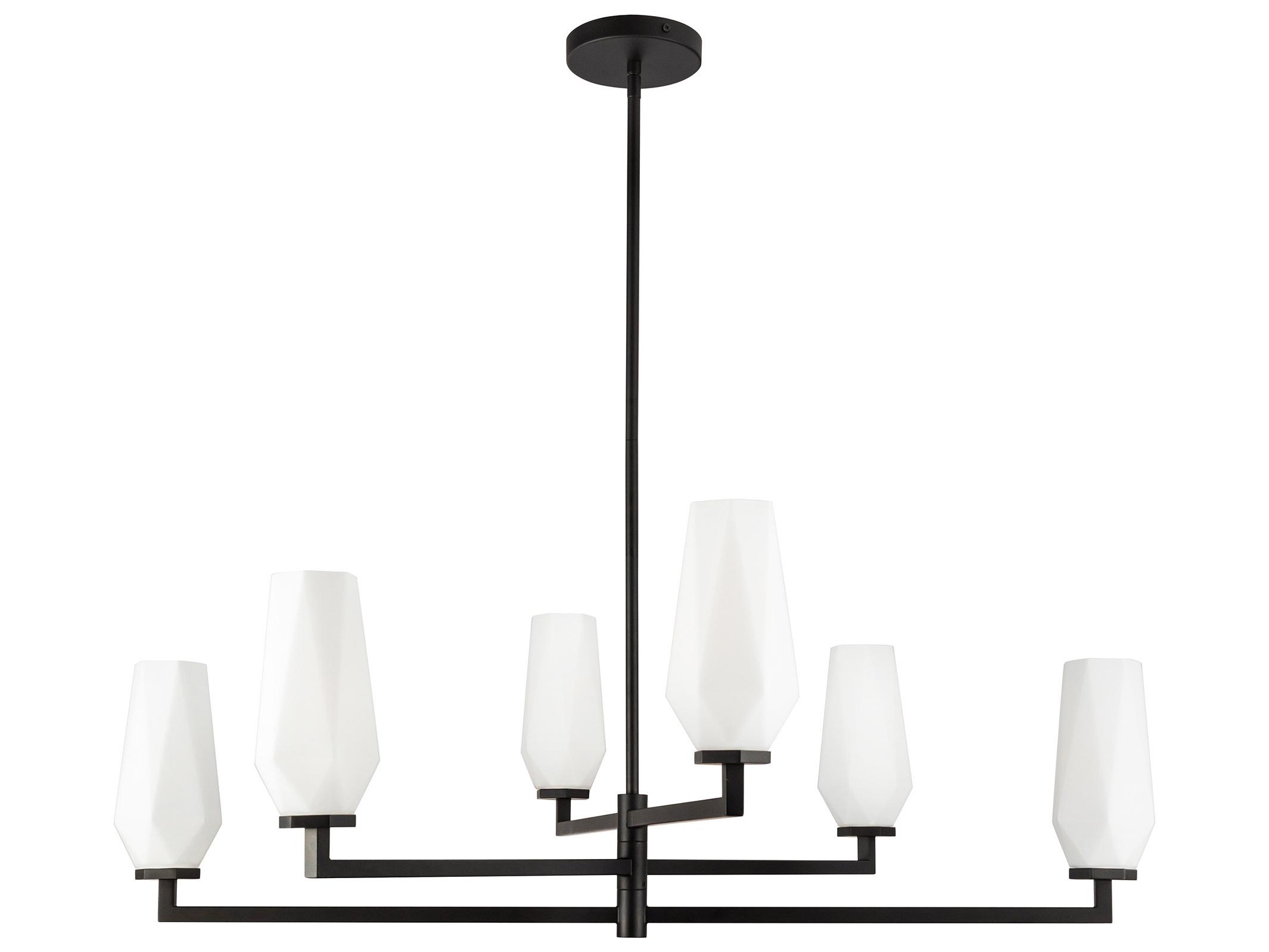 Alora Mood Krysta 6-Light Matte Black Geometric Chandelier