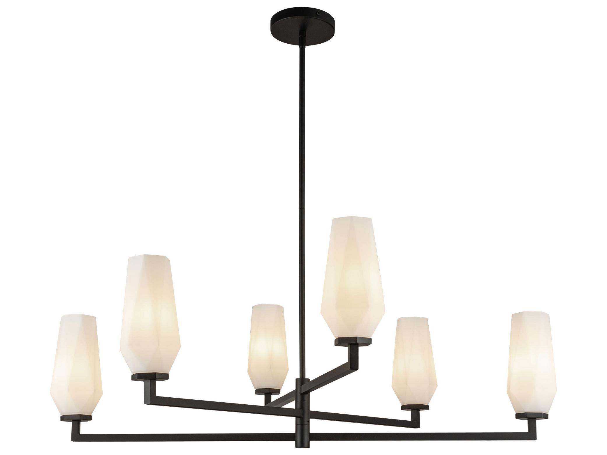 Alora Mood Krysta 6-Light Matte Black Geometric Chandelier