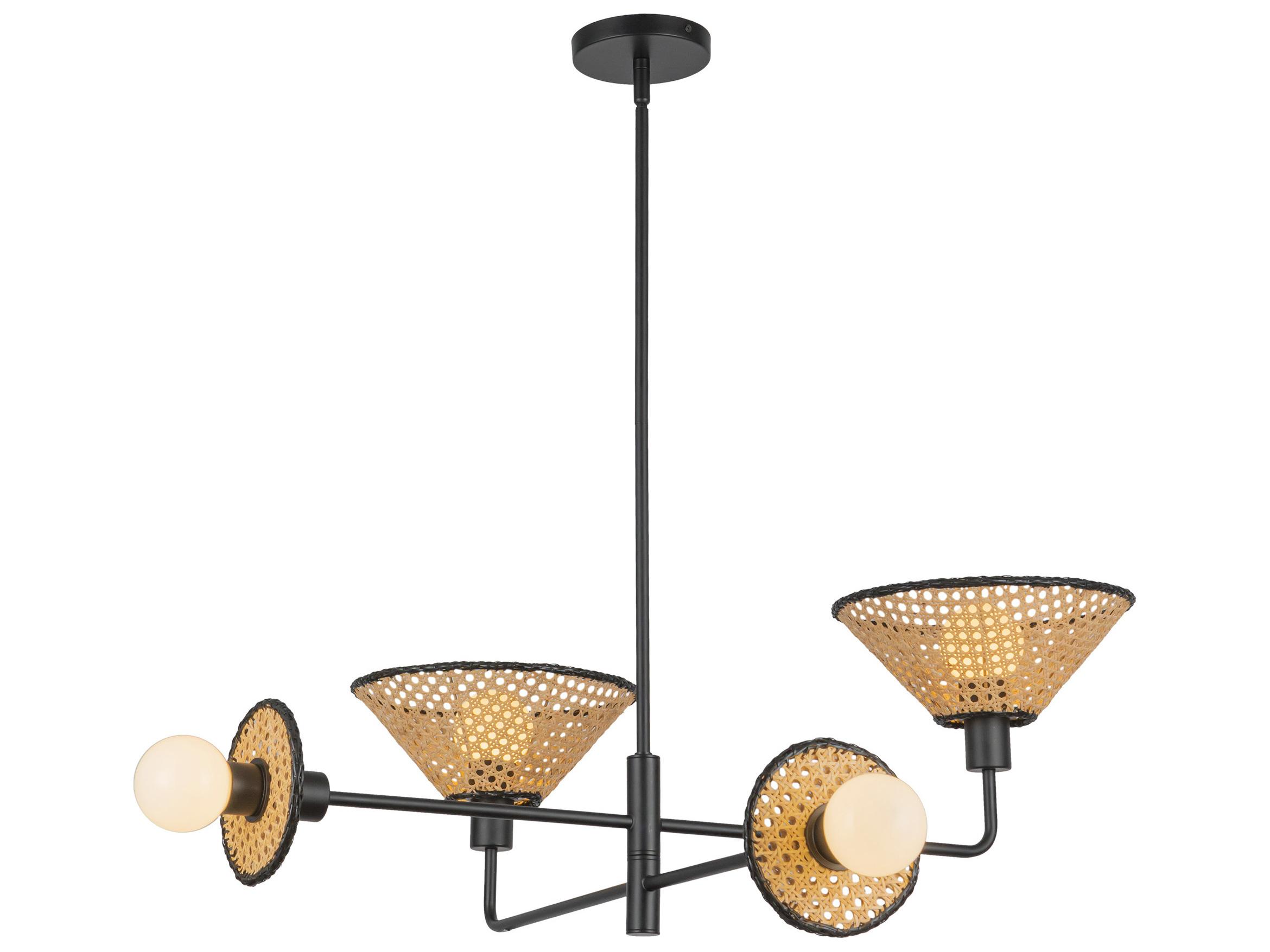Alora Mood Piper 4-Light Matte Black Geometric Chandelier
