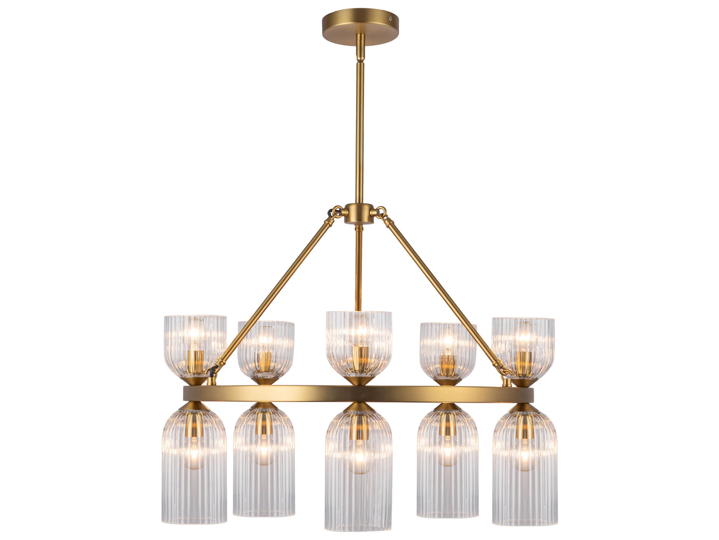 Alora Mood Nelly 10-Light Brushed Gold Geometric Chandelier