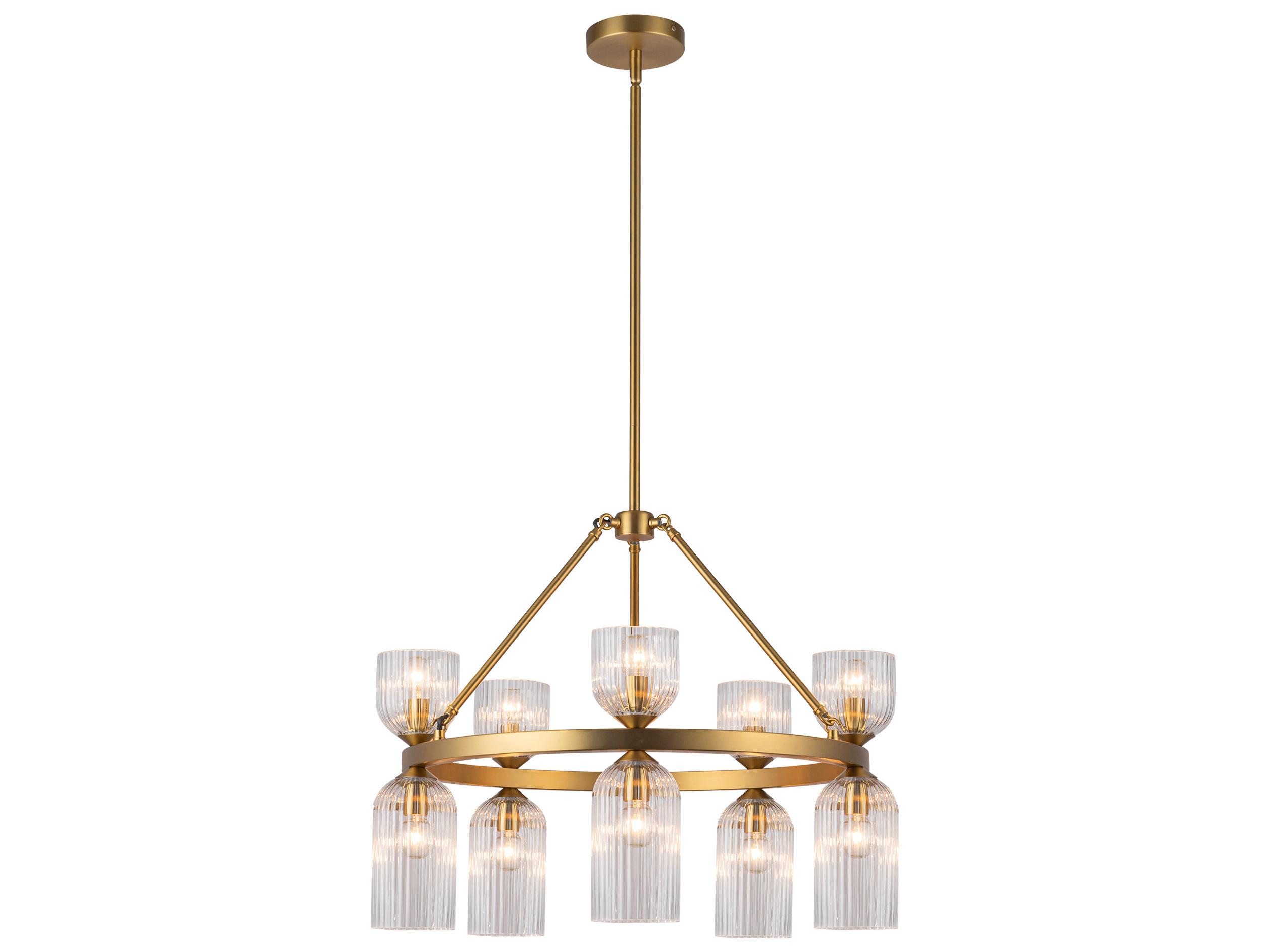 Alora Mood Nelly 10-Light Brushed Gold Geometric Chandelier